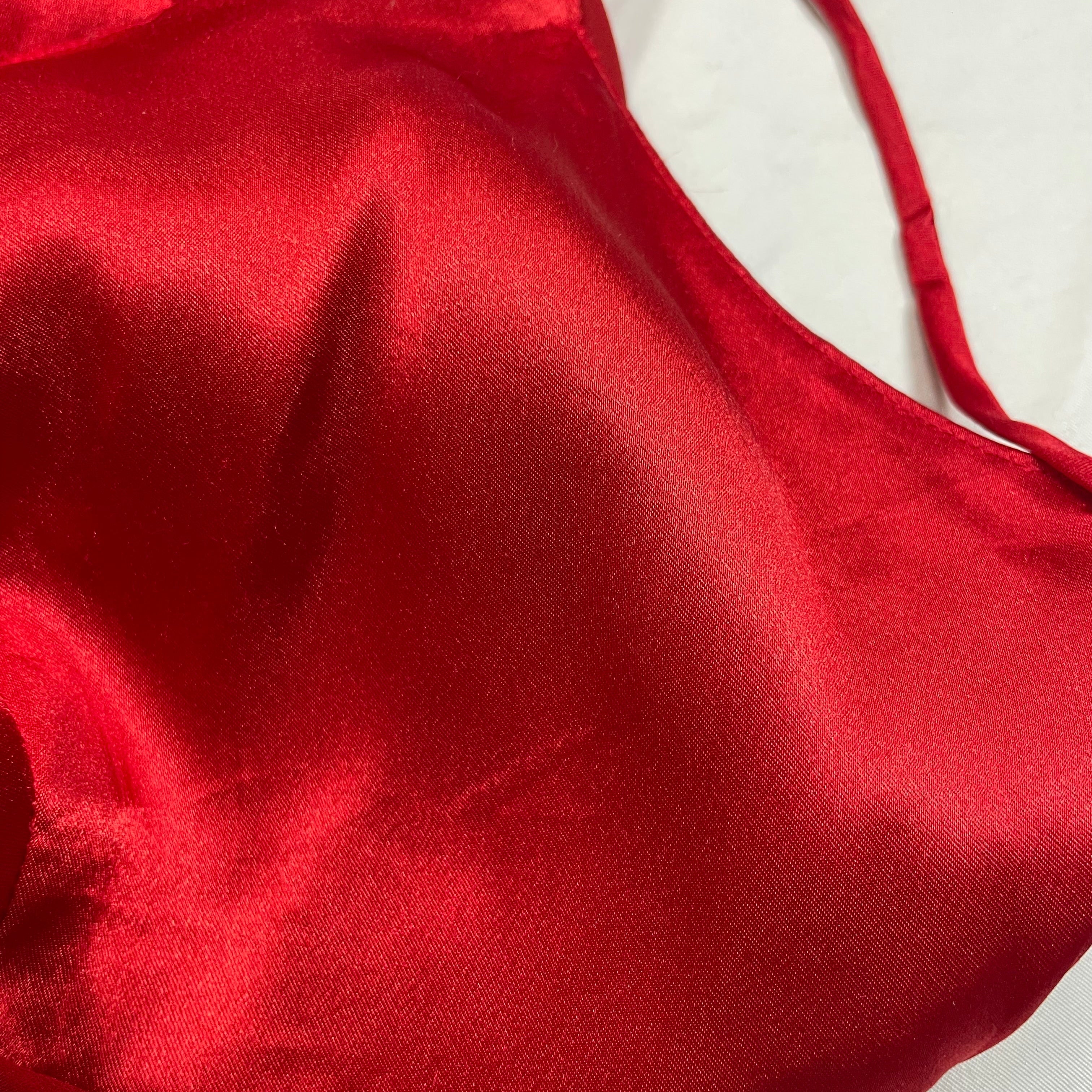 Y2K Victoria’s Secret Red Satin & Chiffon Babydoll With Bow | Best Fit Size UK 8