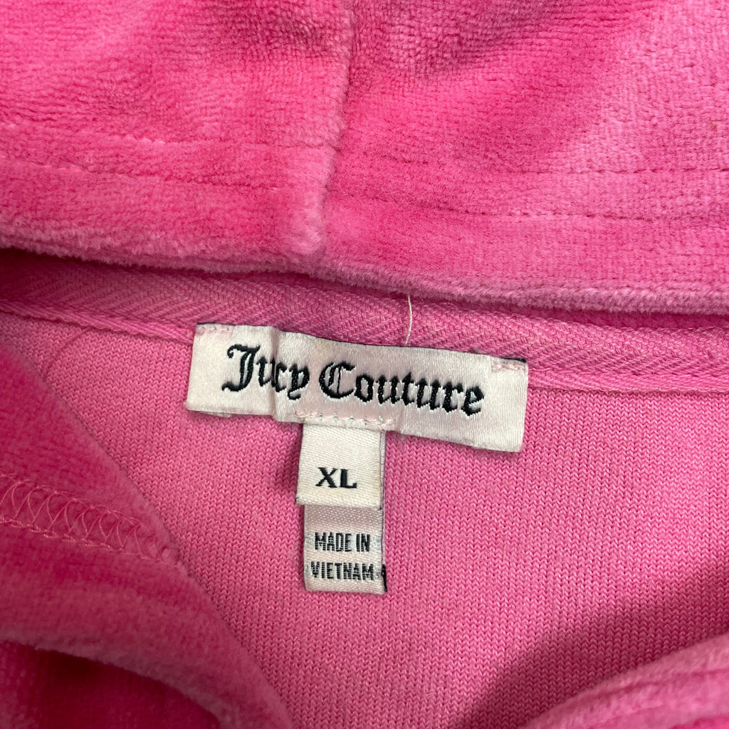 Y2K Juicy Couture Pink Velour Zip Hoodie | Best Fit Size UK 10