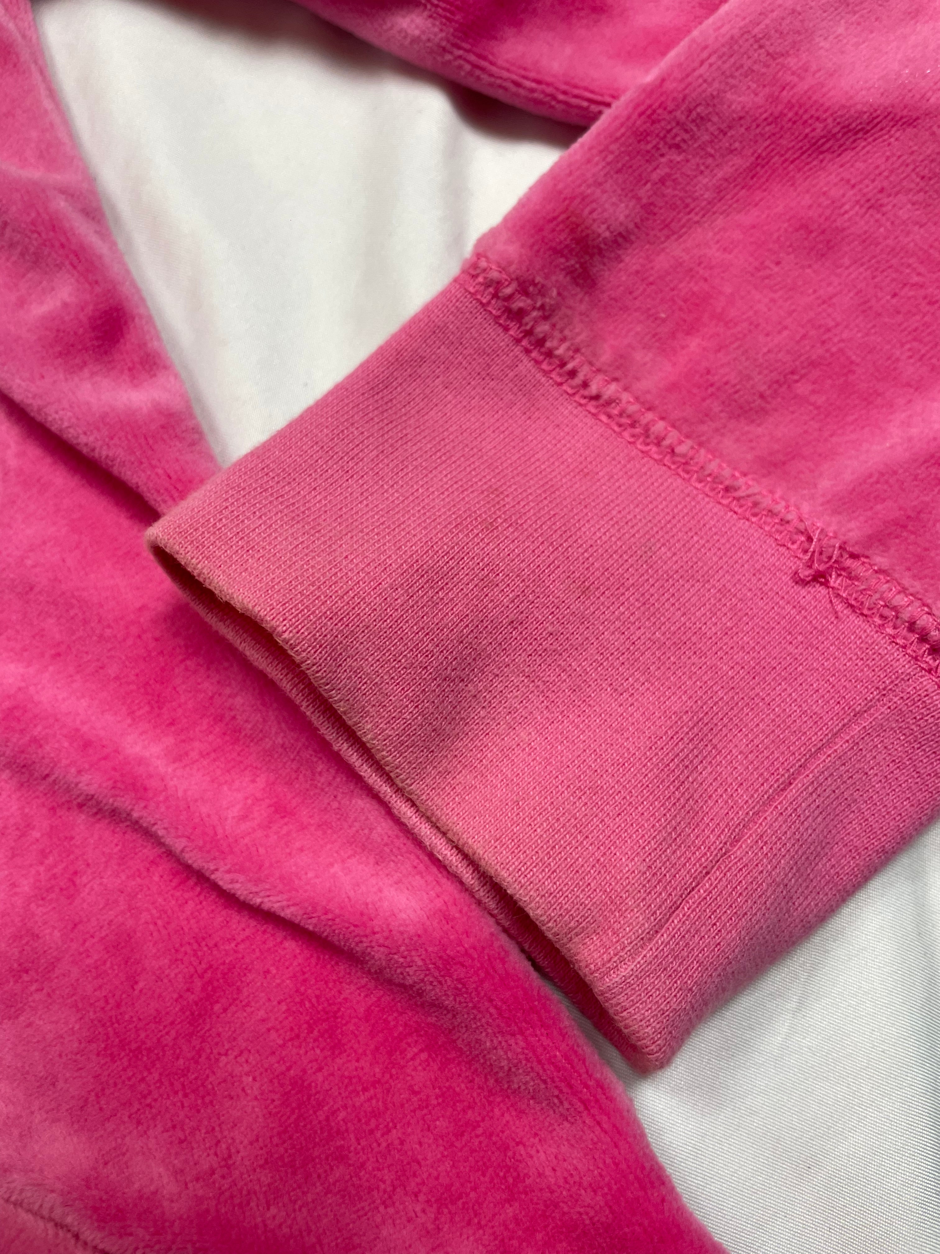 Y2K Juicy Couture Pink Velour Zip Hoodie | Best Fit Size UK 10