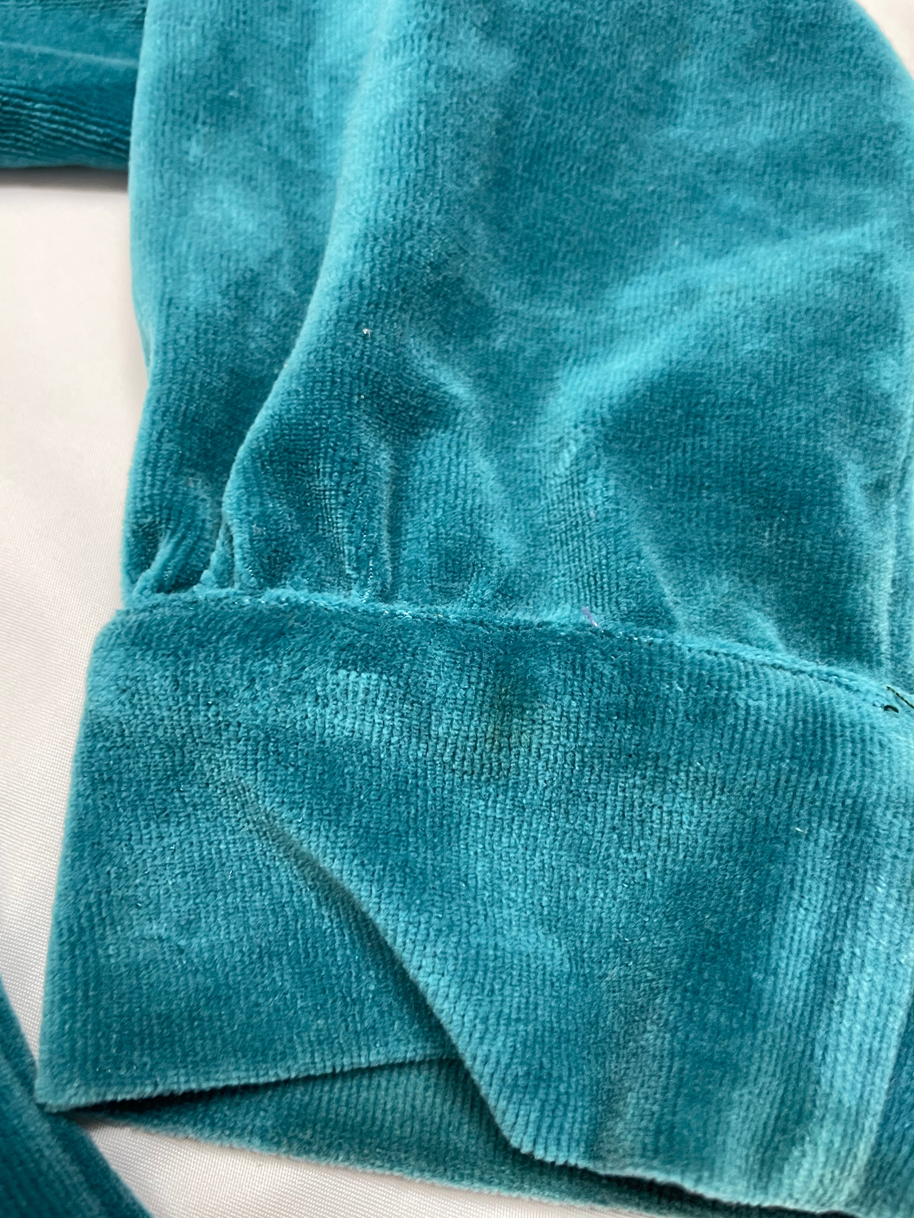 Y2K Juicy Couture Teal Velour Zip Hoodie | Best Fits UK 10-12