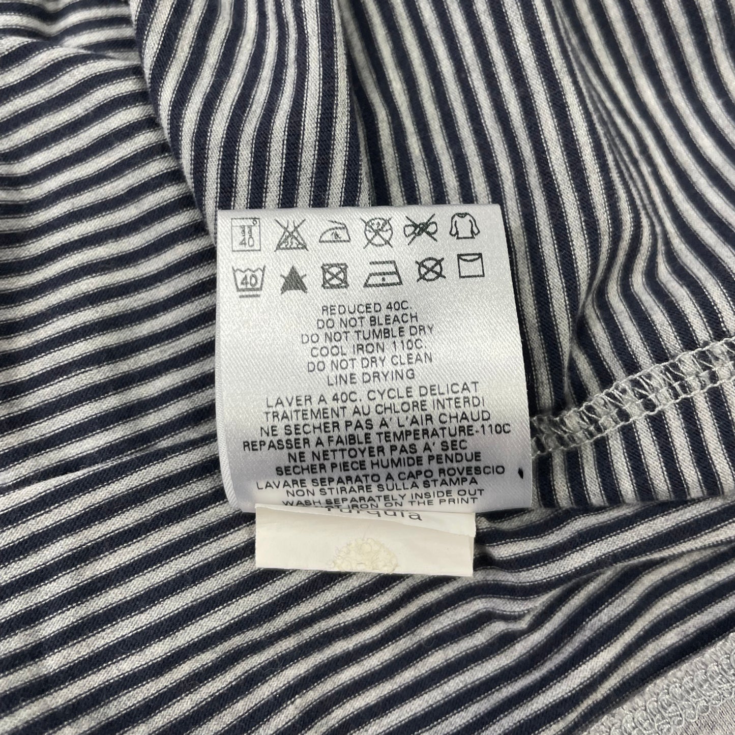 Love Moschino Unisex Layered Stripe Long Sleeve Tee – Grey & Navy