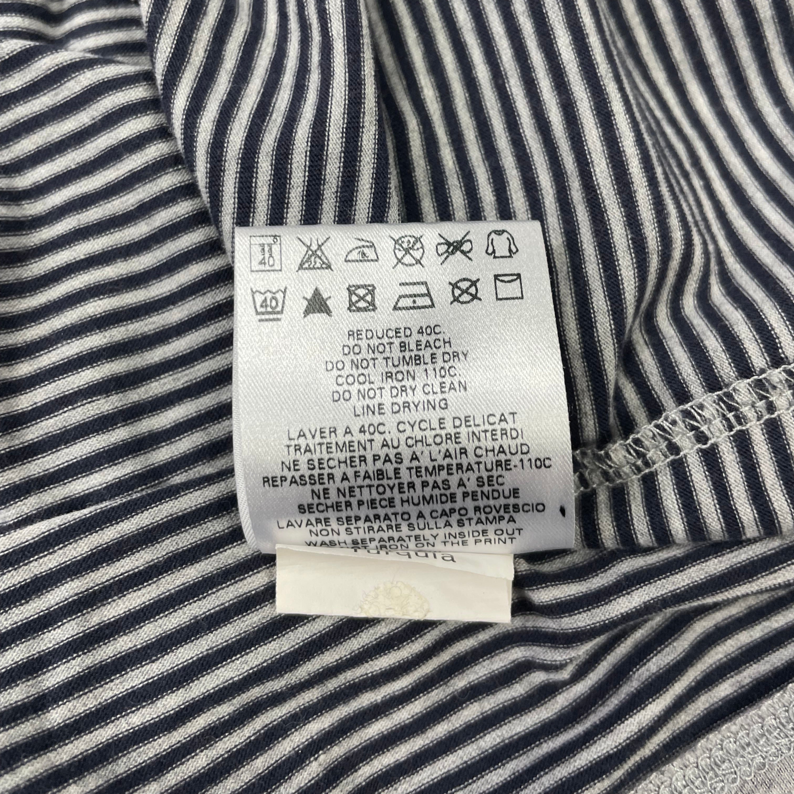 Love Moschino Unisex Layered Stripe Long Sleeve Tee – Grey & Navy