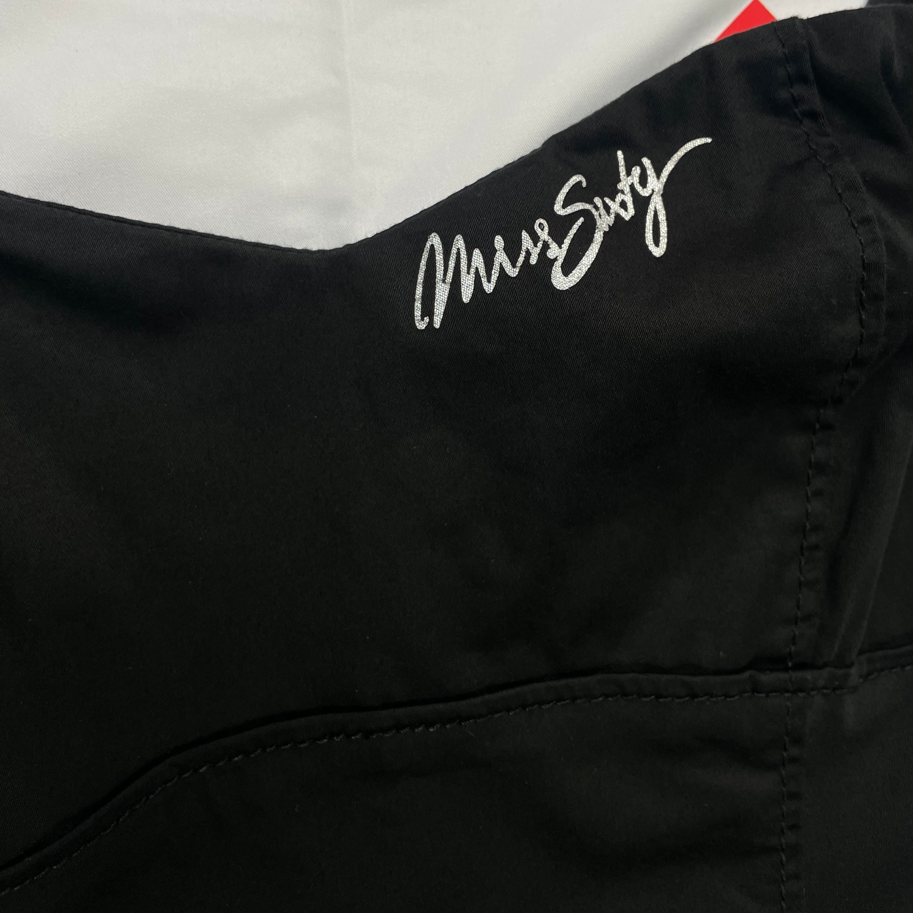 Miss Sixty Satin-Feel Black Mini Dress with Pockets – Made in Italy