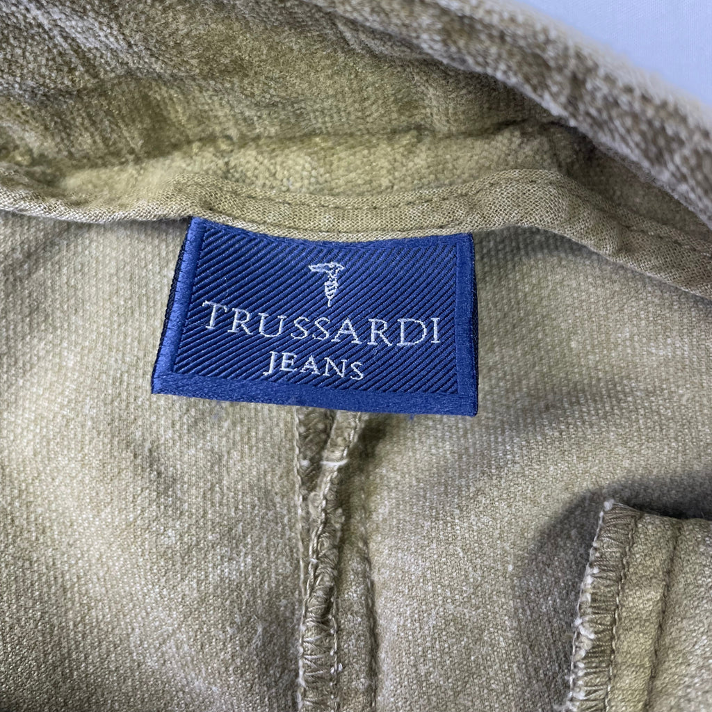 Trussardi Jeans Vintage Sage Green Cord Skirt – Mid-Length Y2K Chic