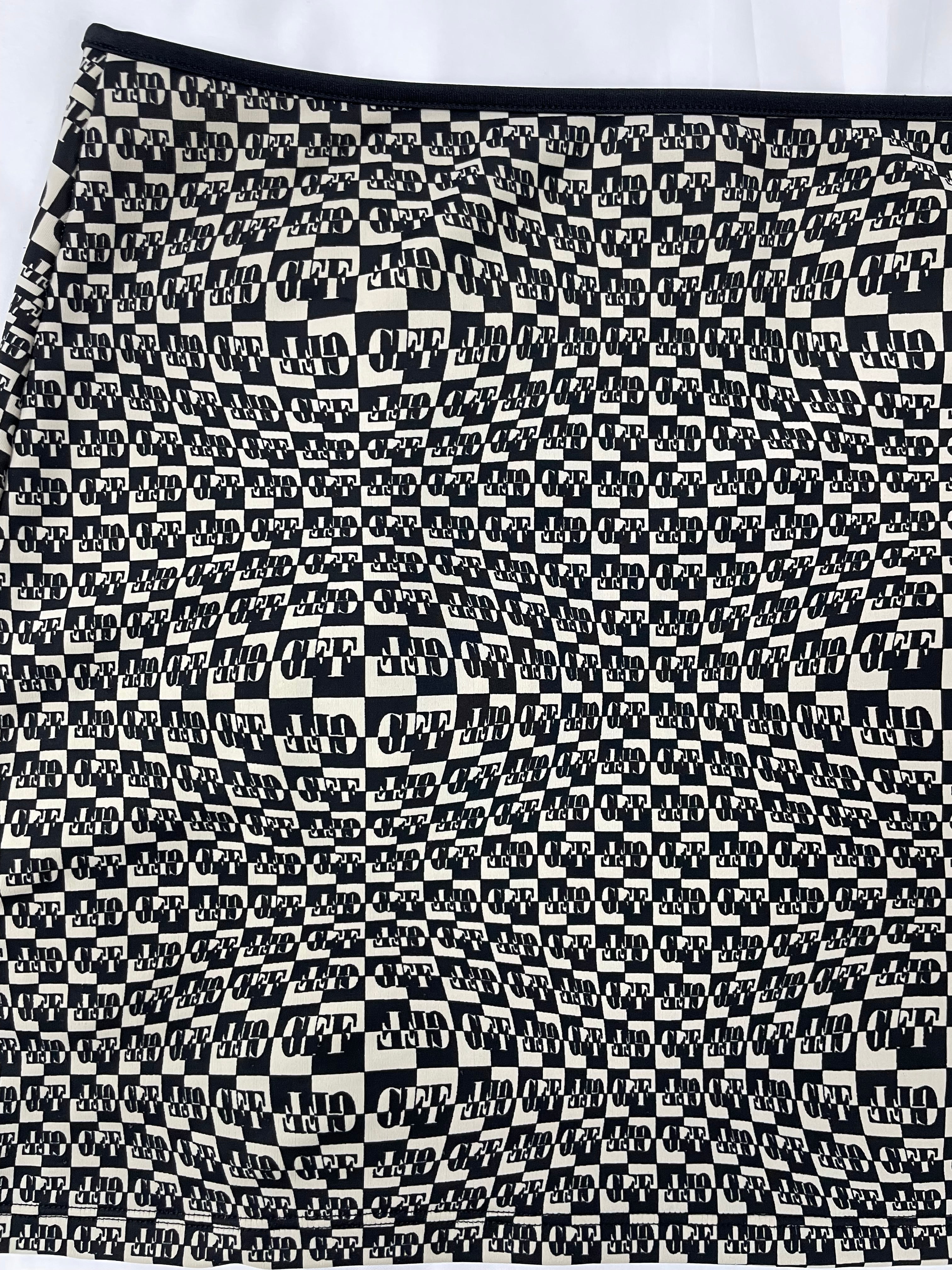 GFF Gianfranco Ferré Optical Illusion Mini Skirt – Monochrome Monogram