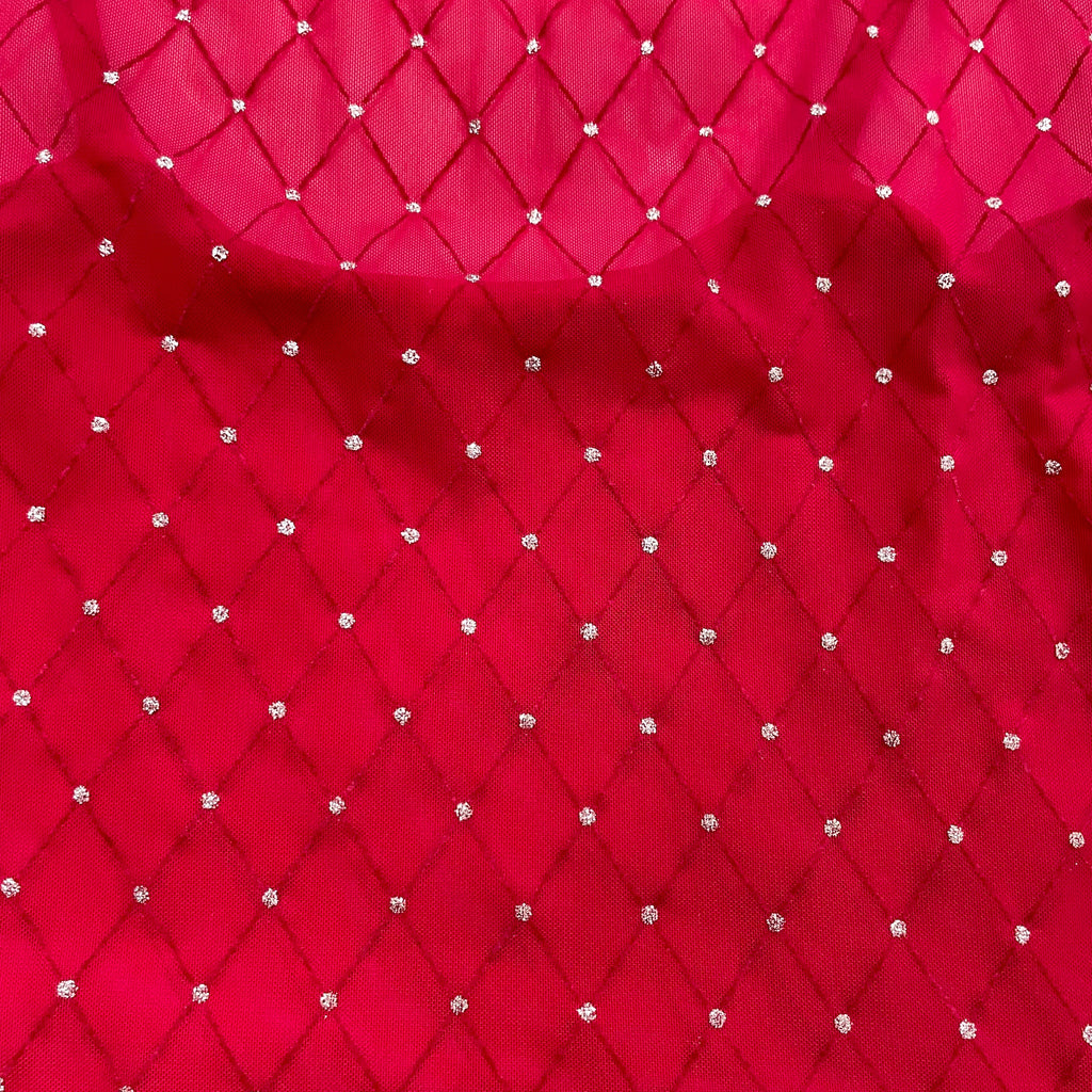 Yamamay Dark Pink Mesh Rhinestone Cami – Y2K Glitter Diamond Top (UK 6-8)