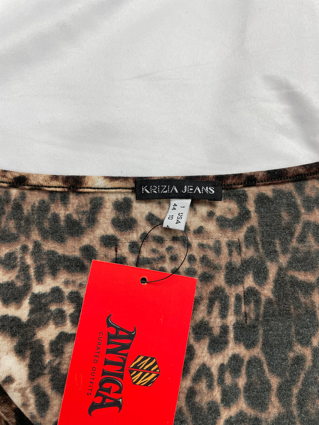 Vintage Krizia Jeans Leopard Print Stretch Top – Y2K (UK 8-10)