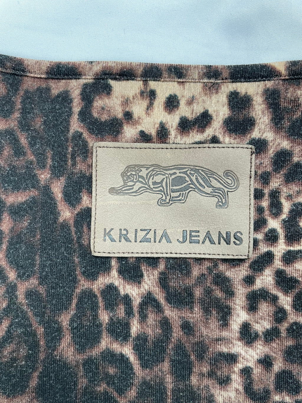 Vintage Krizia Jeans Leopard Print Stretch Top – Y2K (UK 8-10)