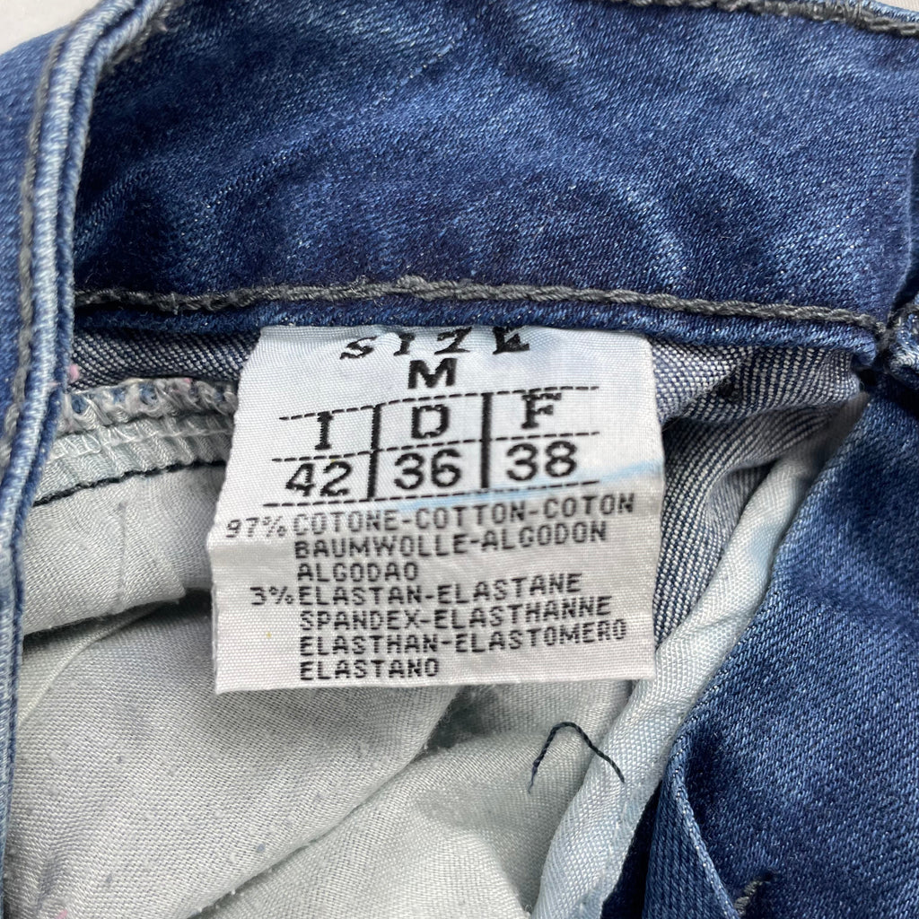 Y2K Tiered Ruffle Denim Mini Skirt – Size UK 6 (W27.5")