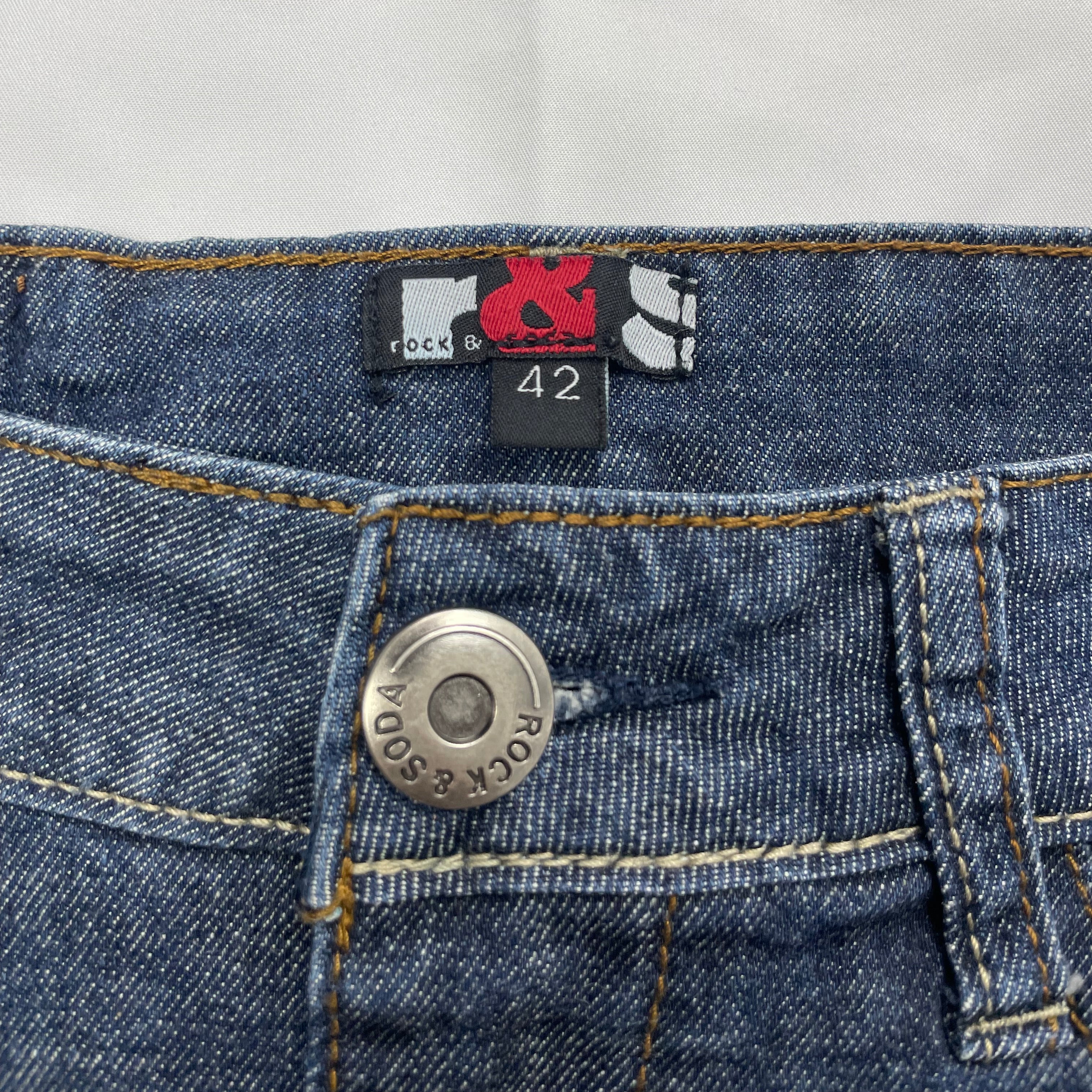 Rock & Soda USA Denim Mini Skirt - UK 6 - Y2K Style