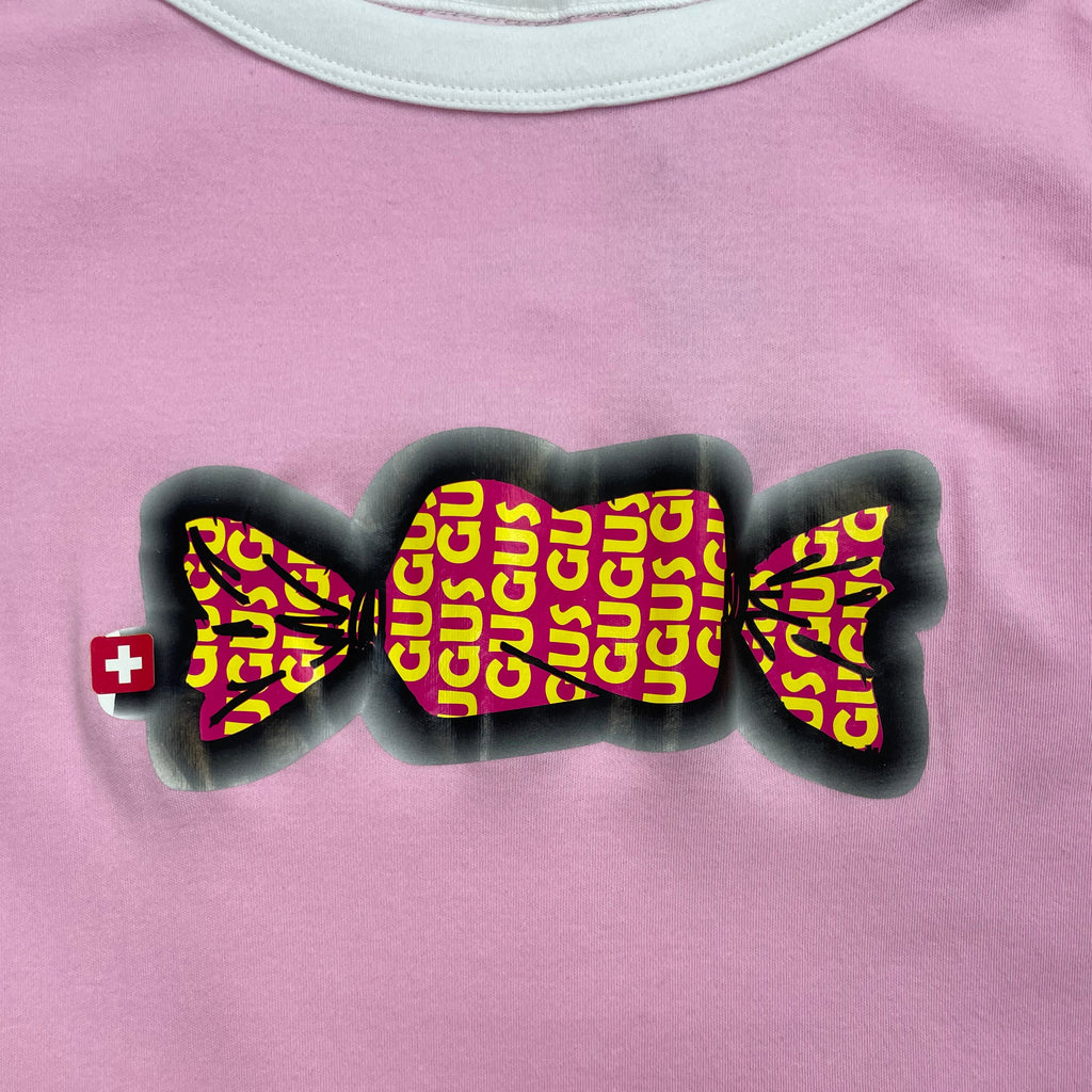 Deadstock Swiss “Gugus” Pink Candy Graphic T-Shirt - UK 8