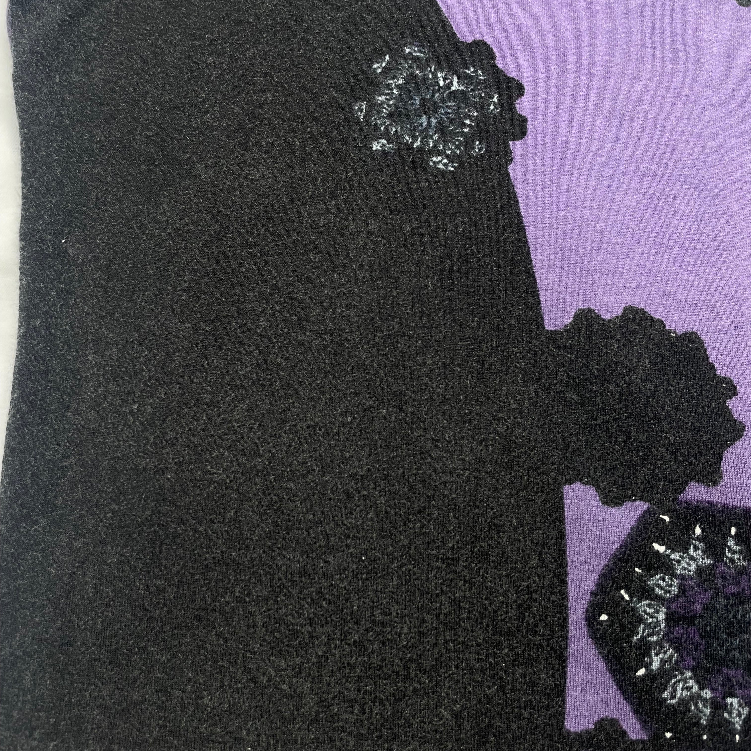 Made in Italy Purple Graphic Portrait Sleeveless Turtleneck Top - UK 6-8