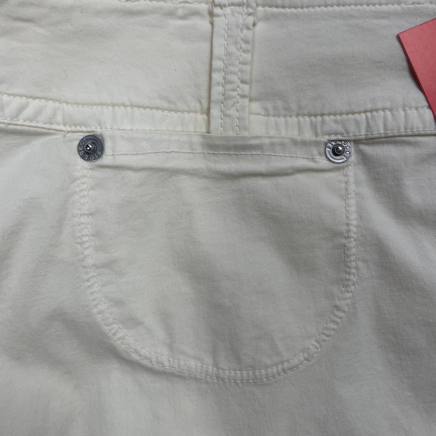 Vintage Fiorucci “Safety Jeans” Light Beige Midi Skirt - UK 8 (28” Waist)