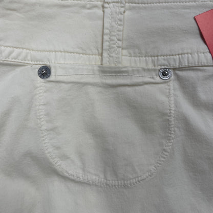 Vintage Fiorucci “Safety Jeans” Light Beige Midi Skirt - UK 8 (28” Waist)