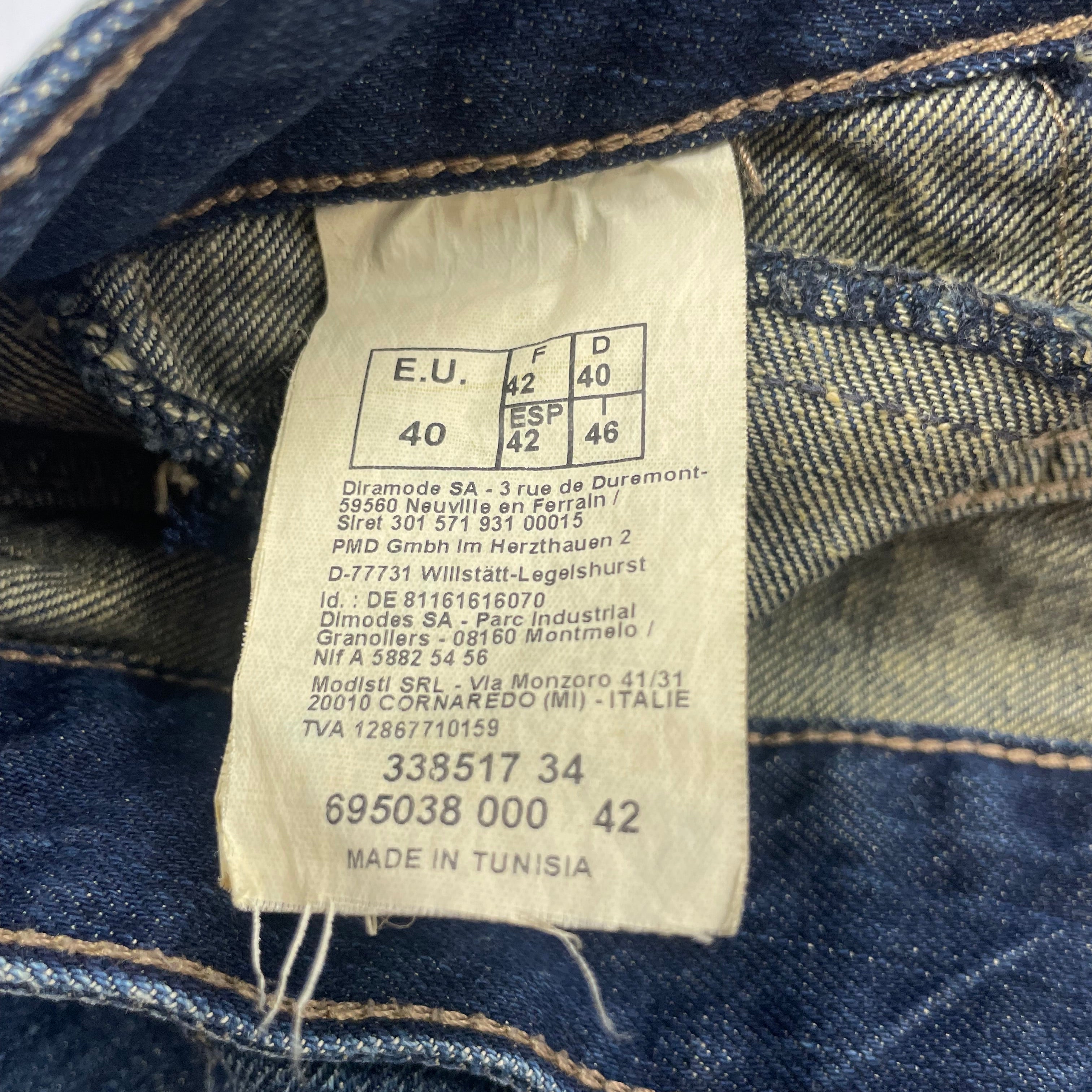 Pimkie Y2K Blue Denim Mini Skirt with Flap Pockets - UK 12 / W32"