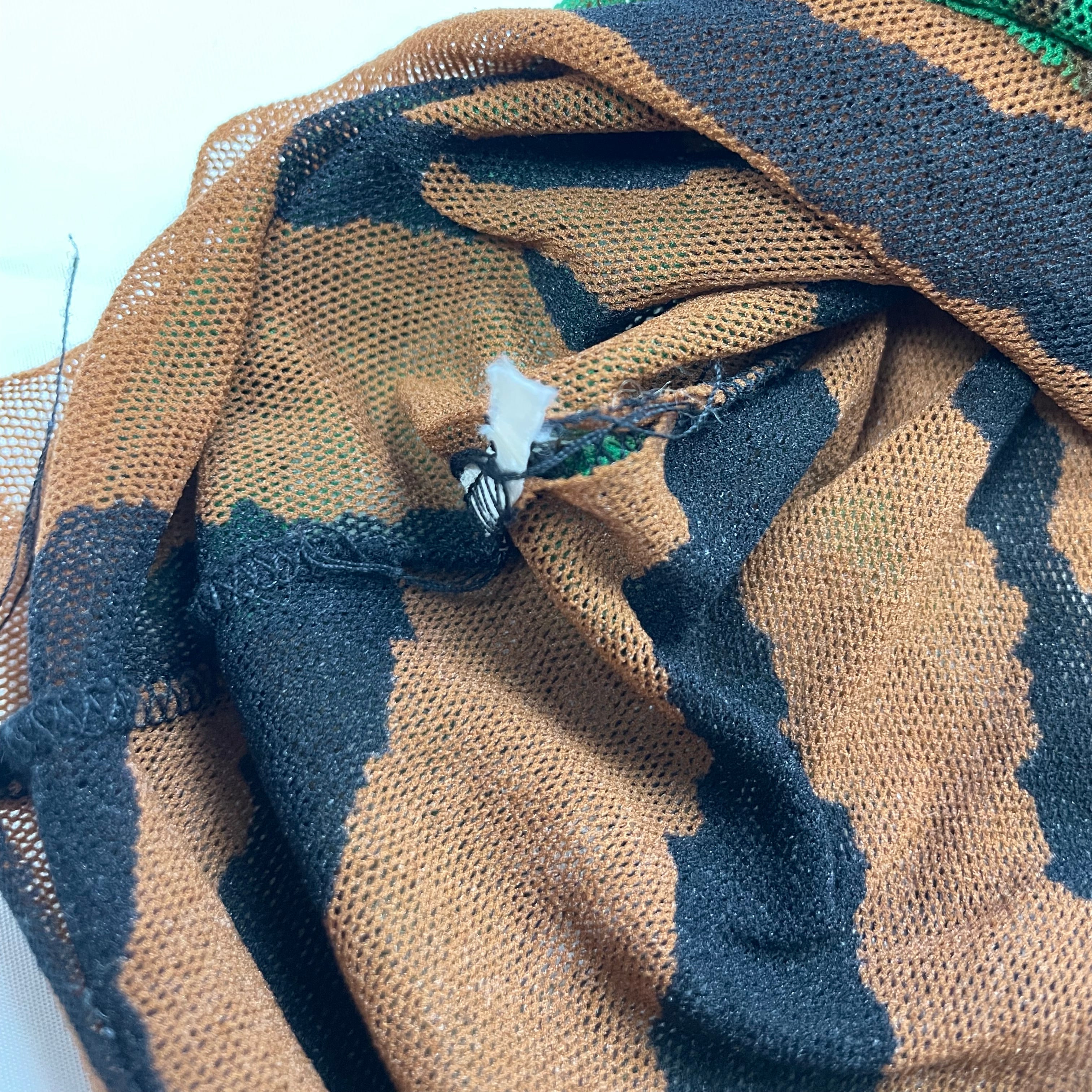 Y2K Tiger & Jewel Print Mesh Tank Top - UK 6-8