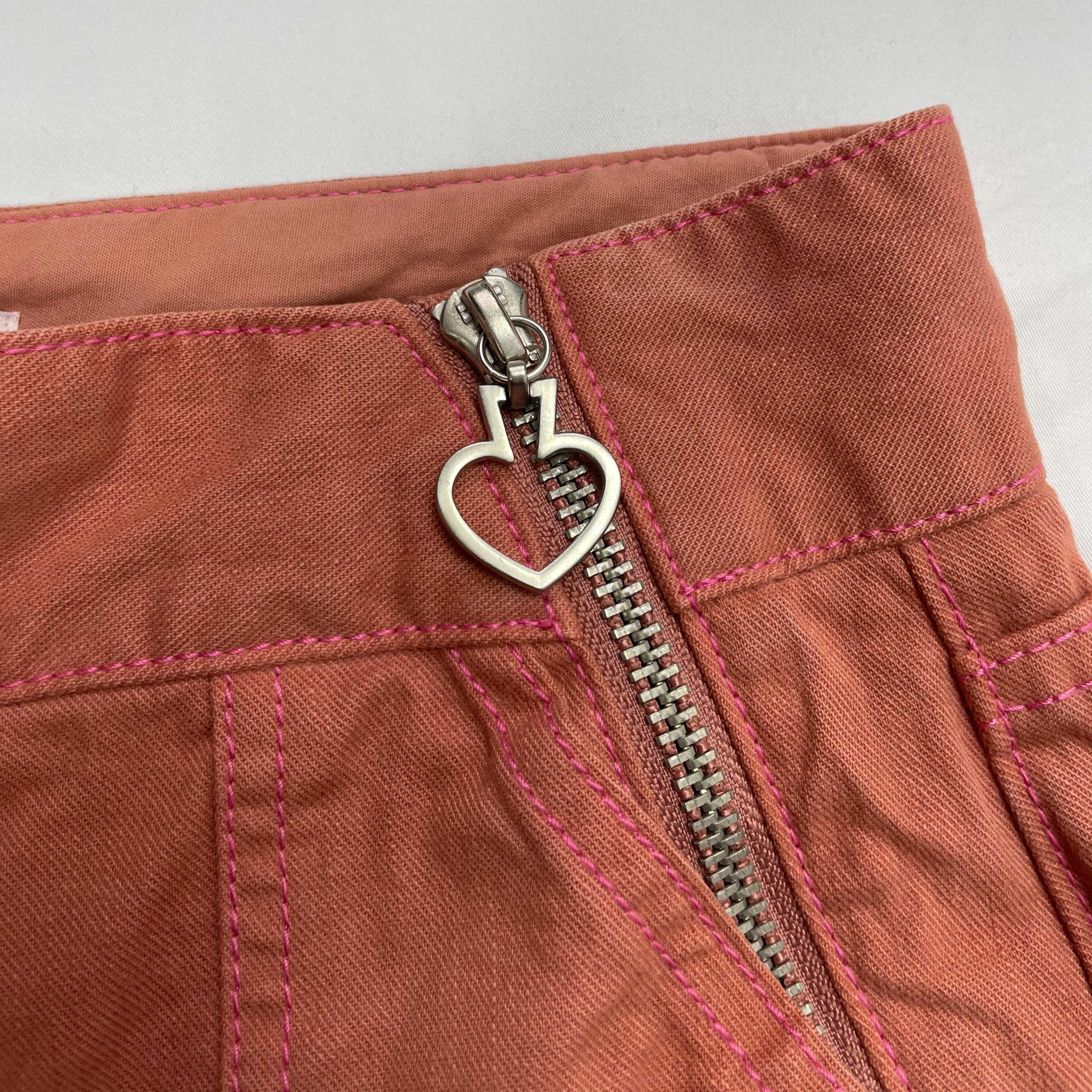 Kate Spade NY Heart-Zip Straight-Leg Pants (Rust Pink) - UK 4 / Tag 23 - Sourced from Japan