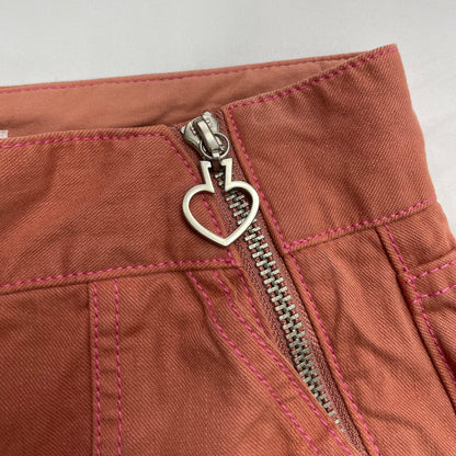 Kate Spade NY Heart-Zip Straight-Leg Pants (Rust Pink) - UK 4 / Tag 23 - Sourced from Japan