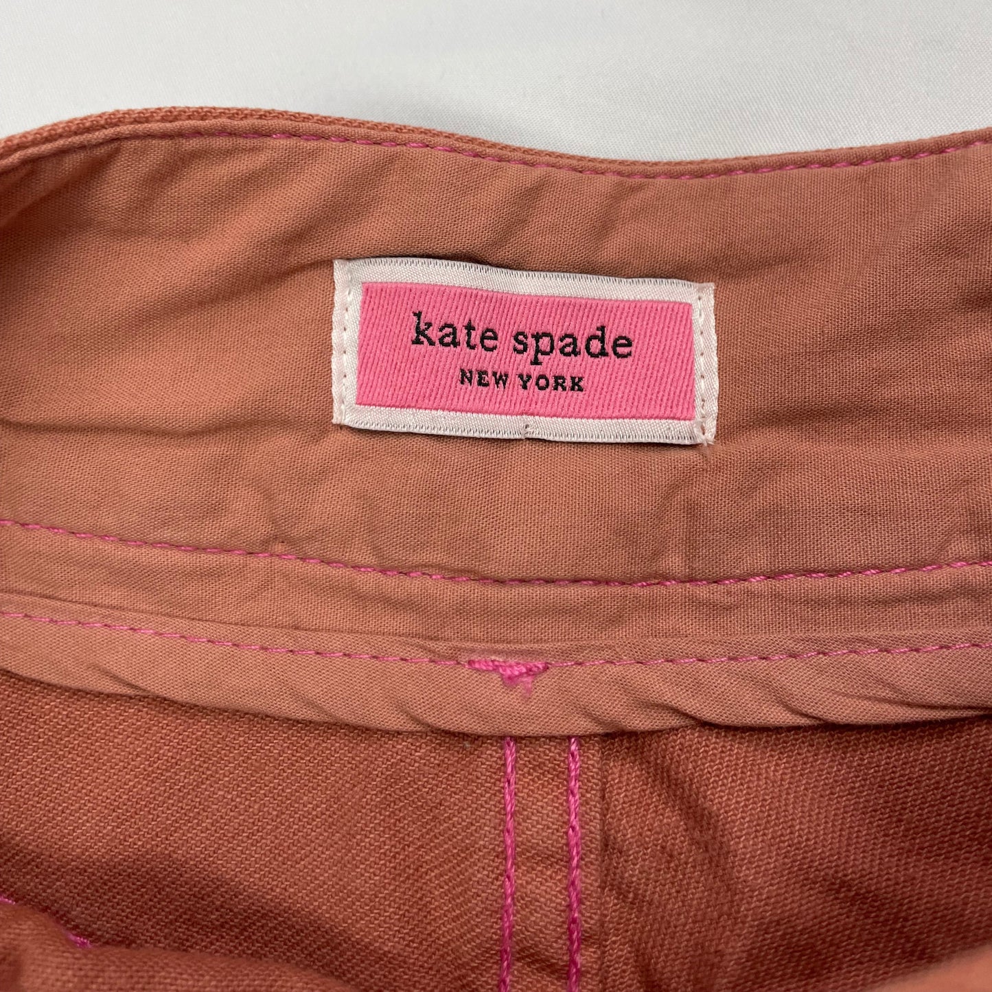 Kate Spade NY Heart-Zip Straight-Leg Pants (Rust Pink) - UK 4 / Tag 23 - Sourced from Japan