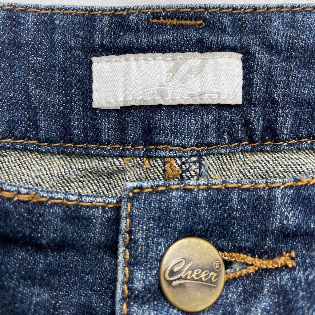 Y2K Cheer Panelled Denim Midi Skirt - W28" (UK 10)