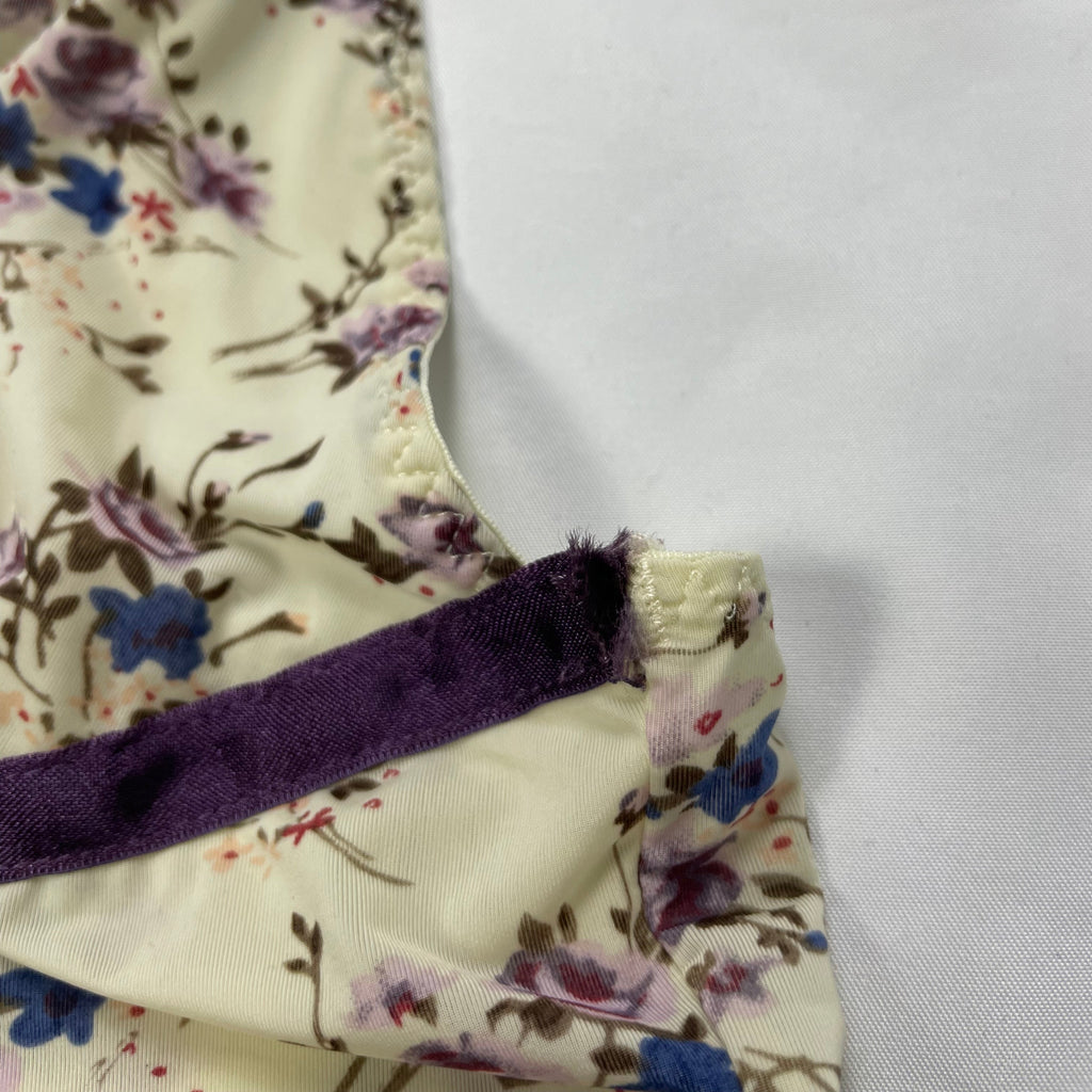 Tezenis Made-in-Italy Floral Lace Cami - Cream/Purple (Best Fit UK 6)