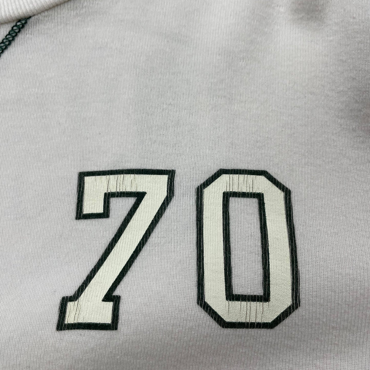 Y2K Lonsdale London “70” Layered Long-Sleeve Tee - Cream/Forest Green (UK 6–8)