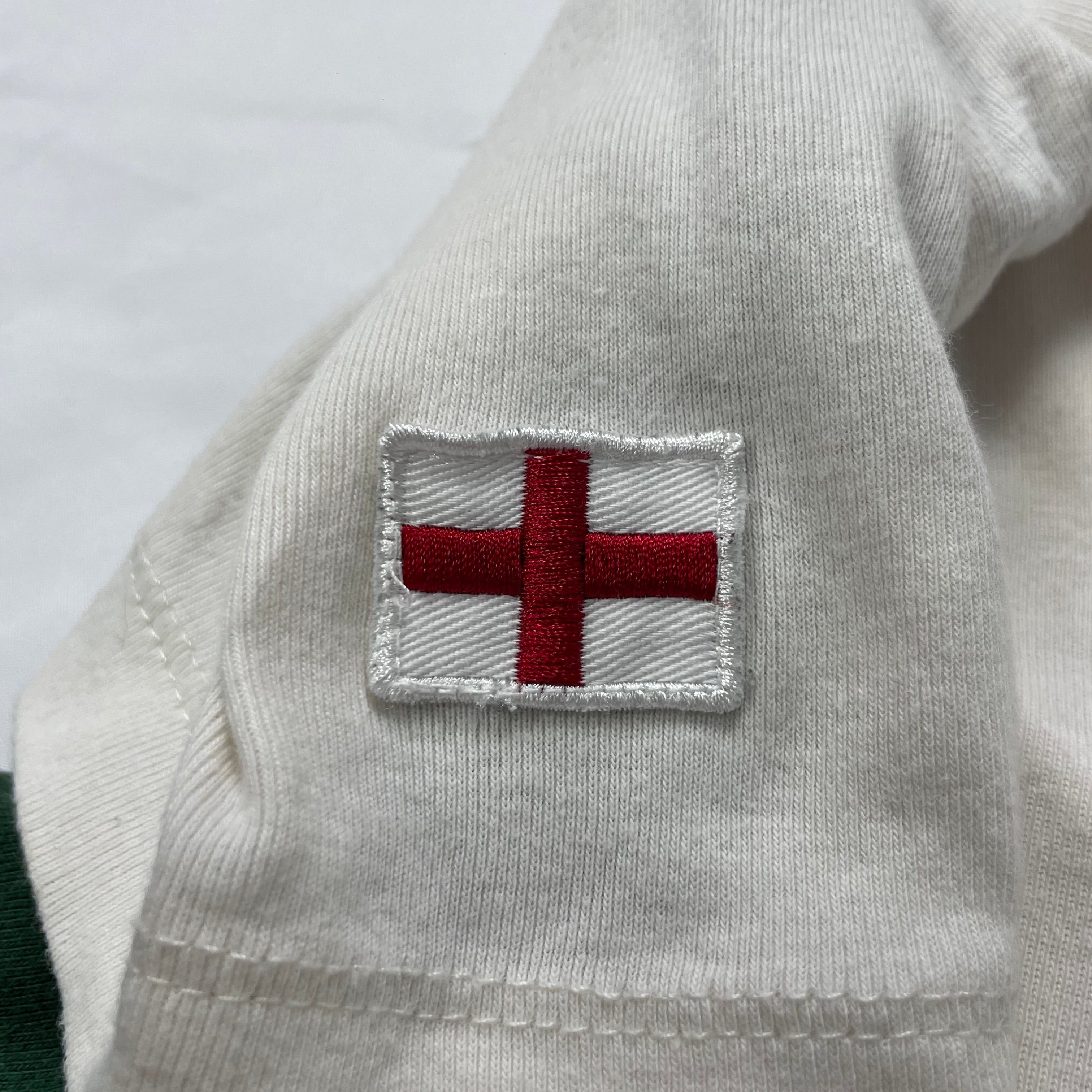 Y2K Lonsdale London “70” Layered Long-Sleeve Tee - Cream/Forest Green (UK 6–8)