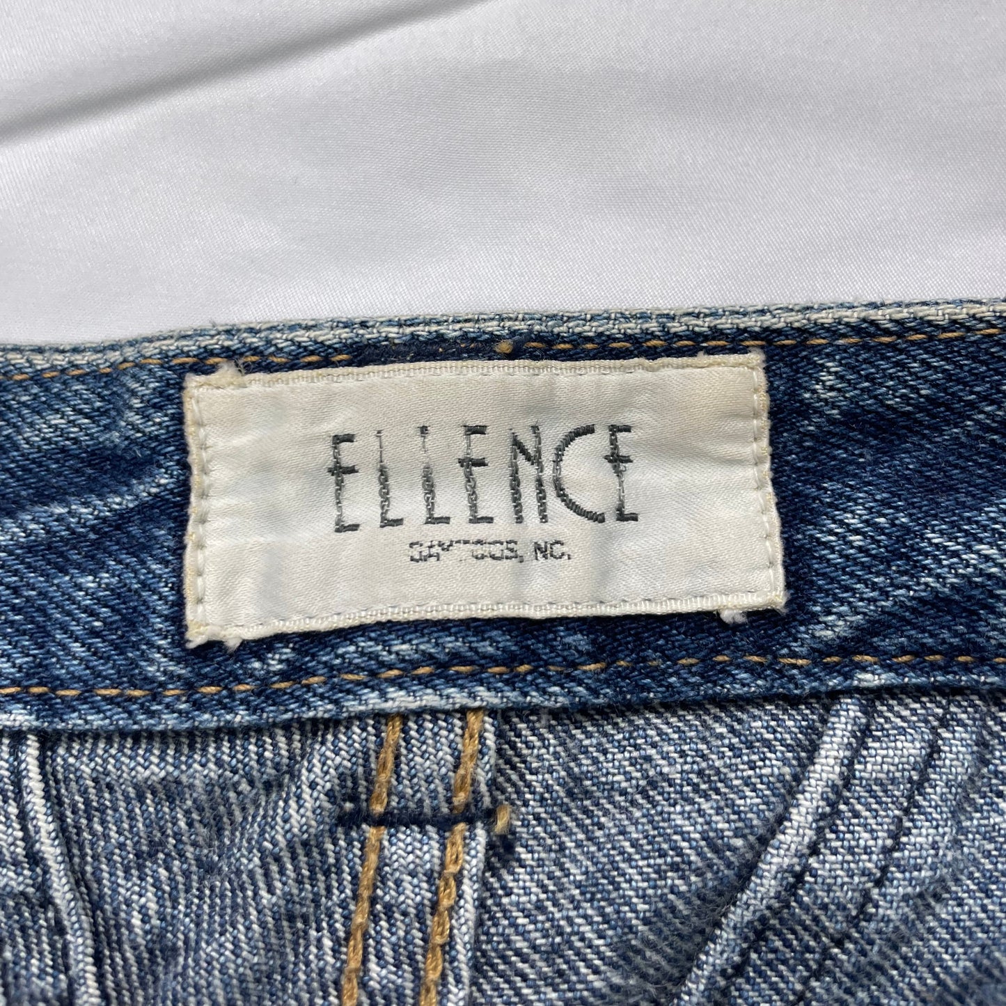 Y2K Ellence Double-Skirt Look Distressed Denim Mini - Raw Hem - W approx. 27 (6)