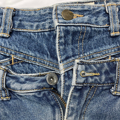 Y2K Ellence Double-Skirt Look Distressed Denim Mini - Raw Hem - W approx. 27 (6)