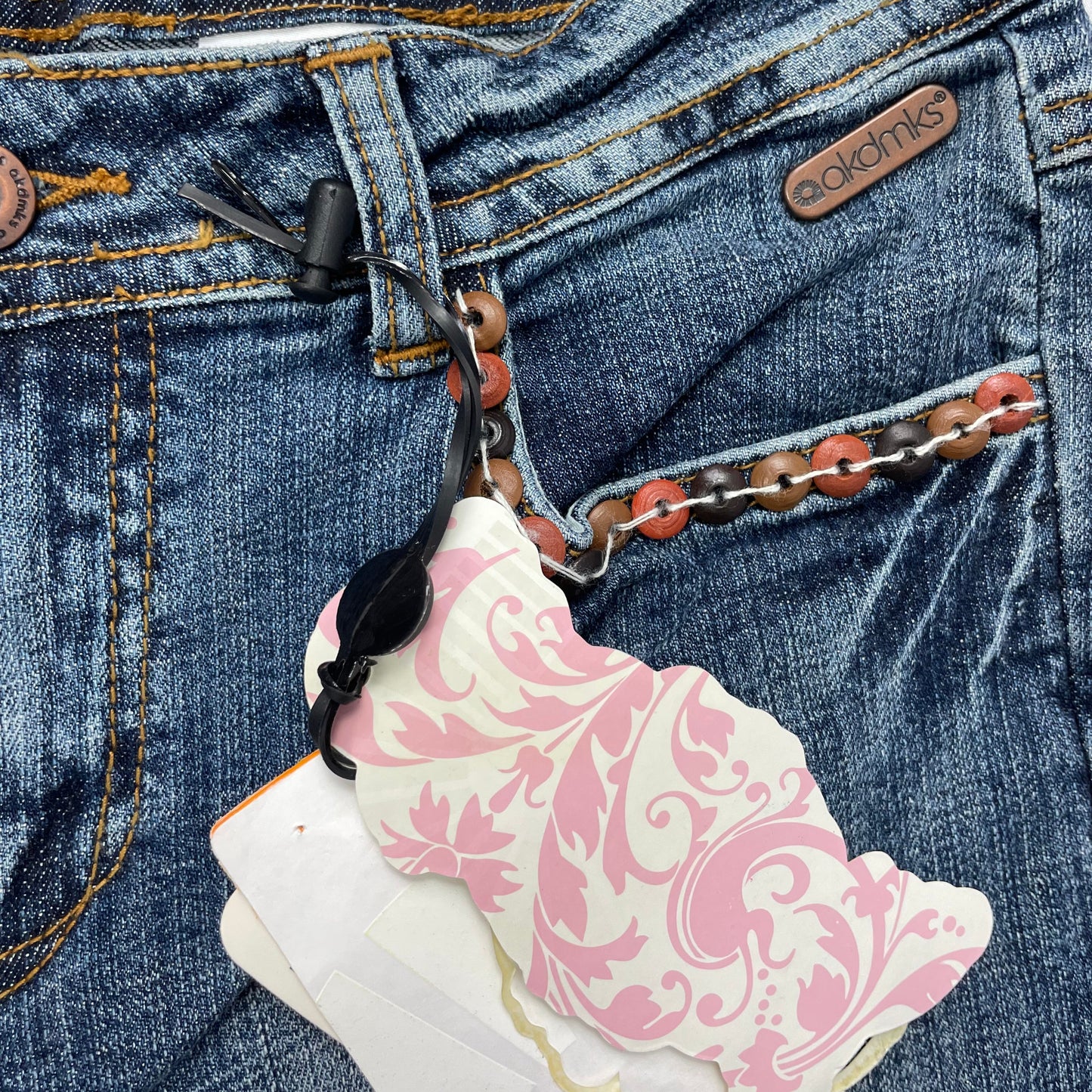 Y2K akdmks Beaded Bootcut Jeans - Deadstock W28 (UK 8)