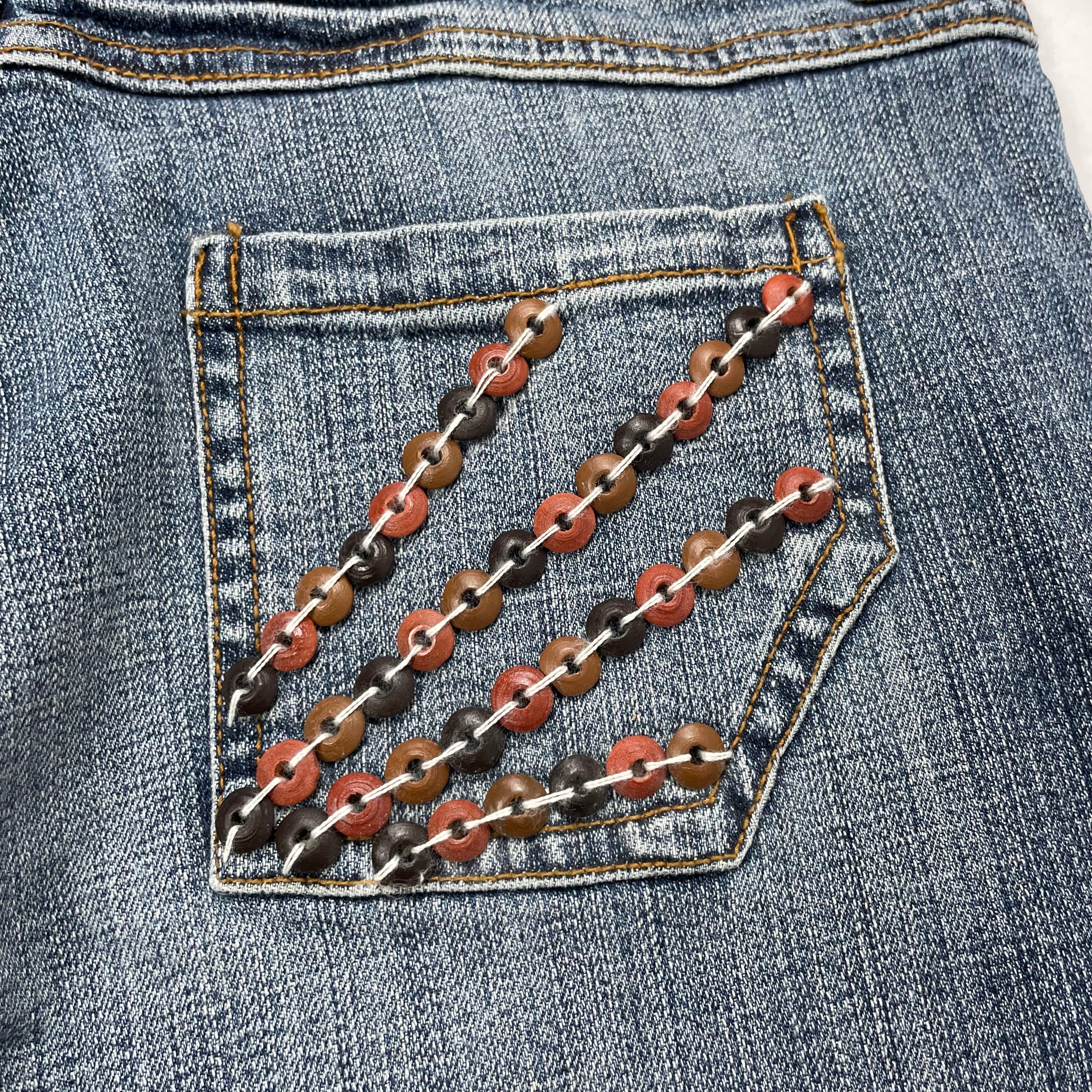 Y2K akdmks Beaded Bootcut Jeans - Deadstock W28 (UK 8)