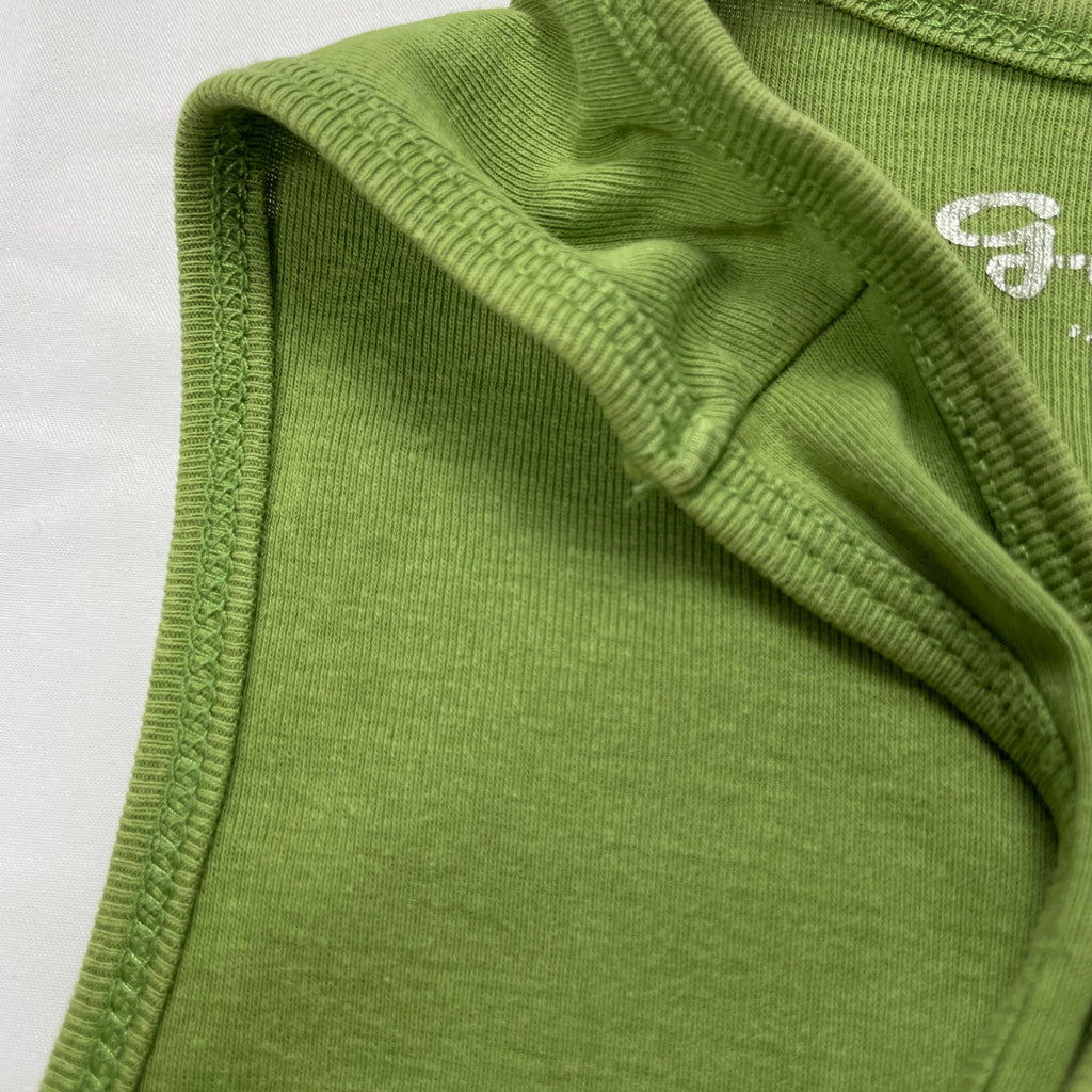 Y2K GUESS Sequin Logo Lace-Up Tank – Olive Green (8-10)