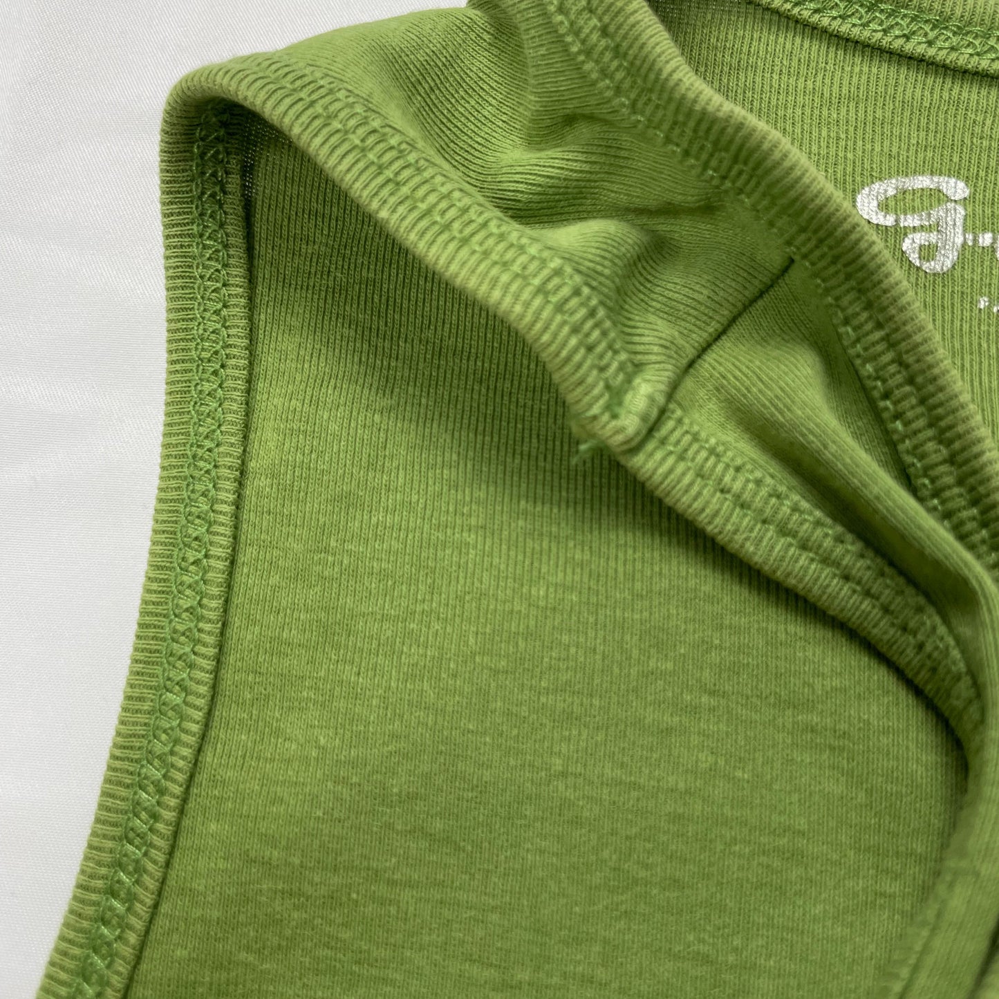 Y2K GUESS Sequin Logo Lace-Up Tank – Olive Green (8-10)