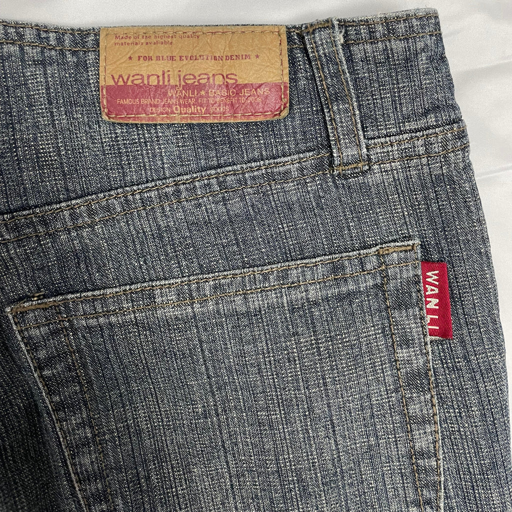 Y2K Wanli Jeans Striped Denim Flares Low Rise | W28 | UK 8