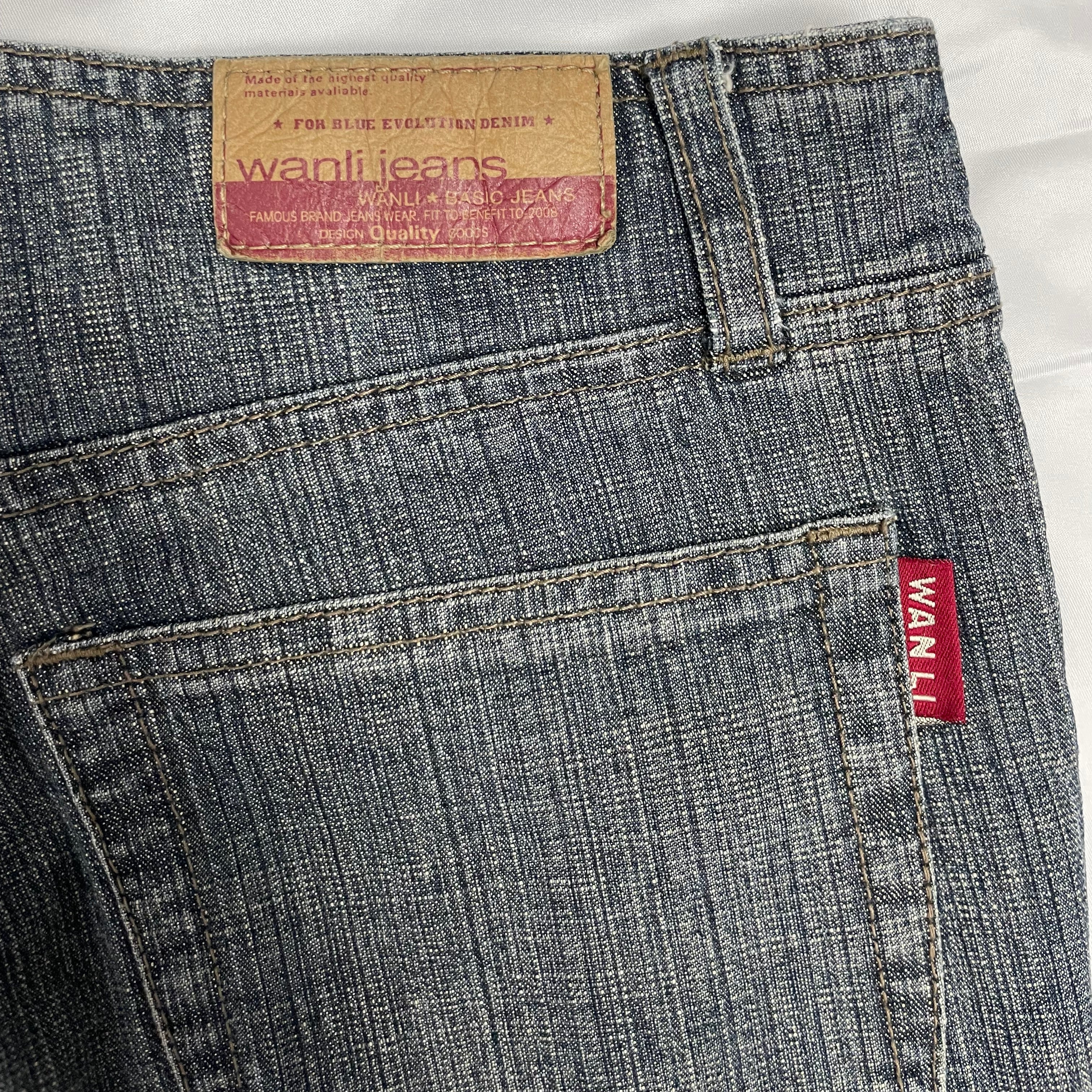 Y2K Wanli Jeans Striped Denim Flares Low Rise | W28 | UK 8