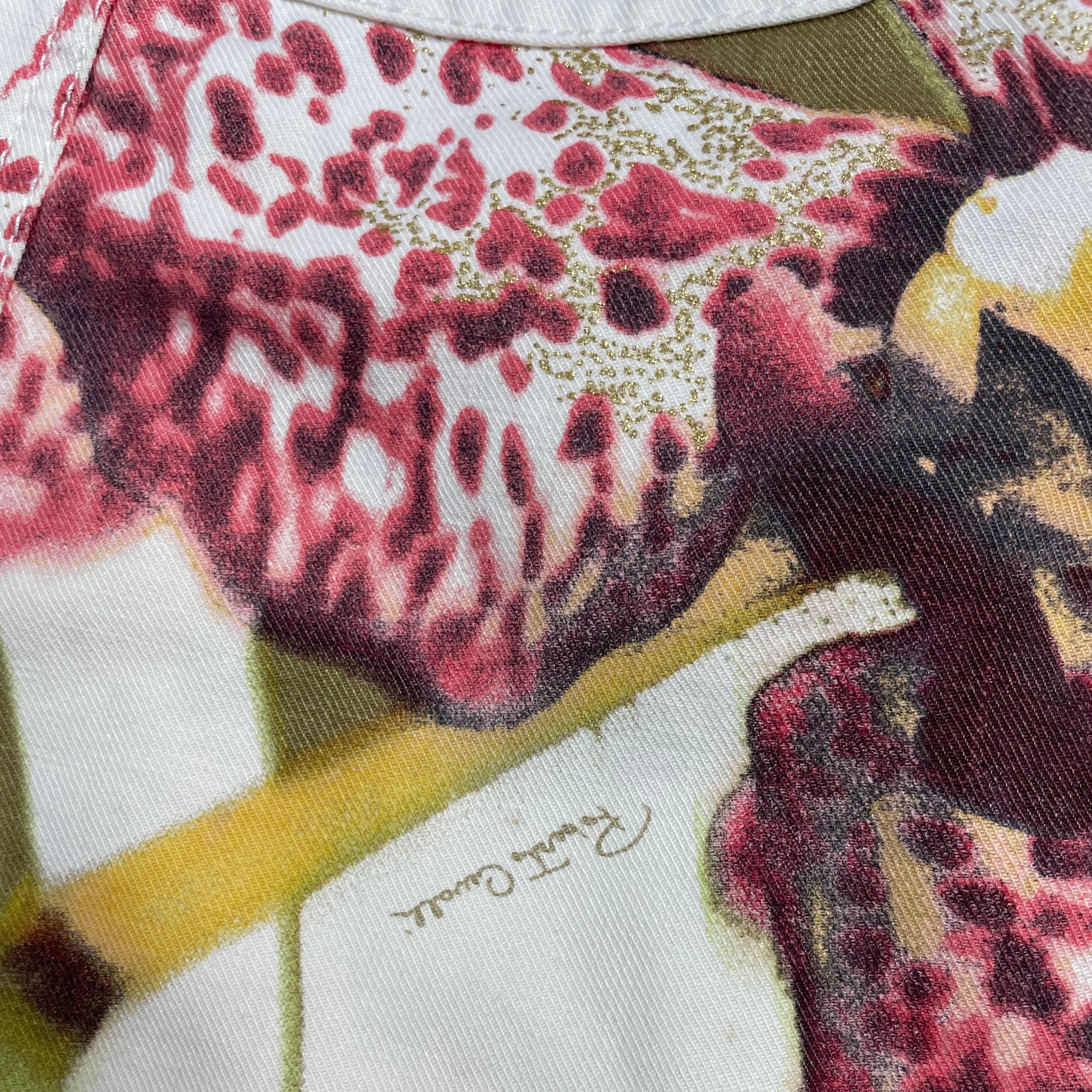 Rare Y2K Roberto Cavalli Floral Print Mini Skirt | UK 12