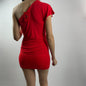 Phard One-Shoulder Red Mini Dress - Y2K Clubwear Icon