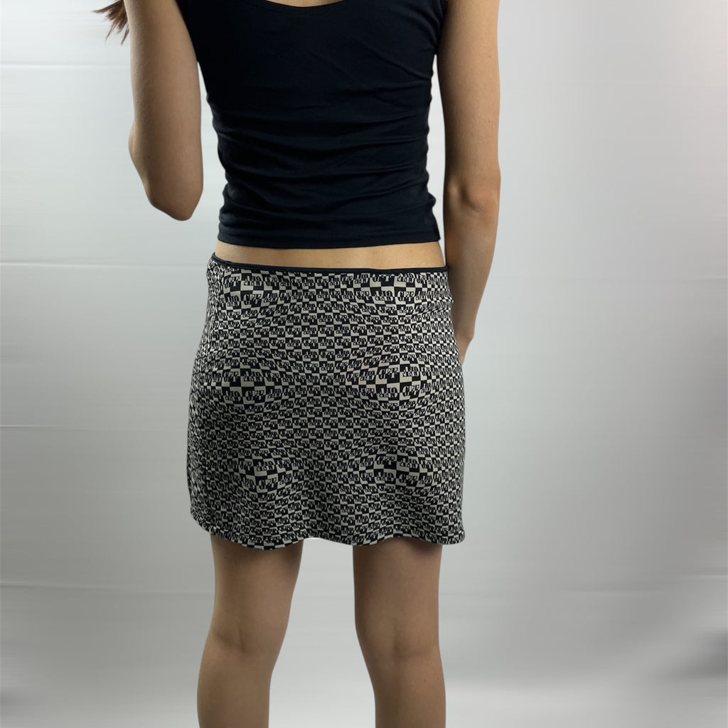 GFF Gianfranco Ferré Optical Illusion Mini Skirt – Monochrome Monogram
