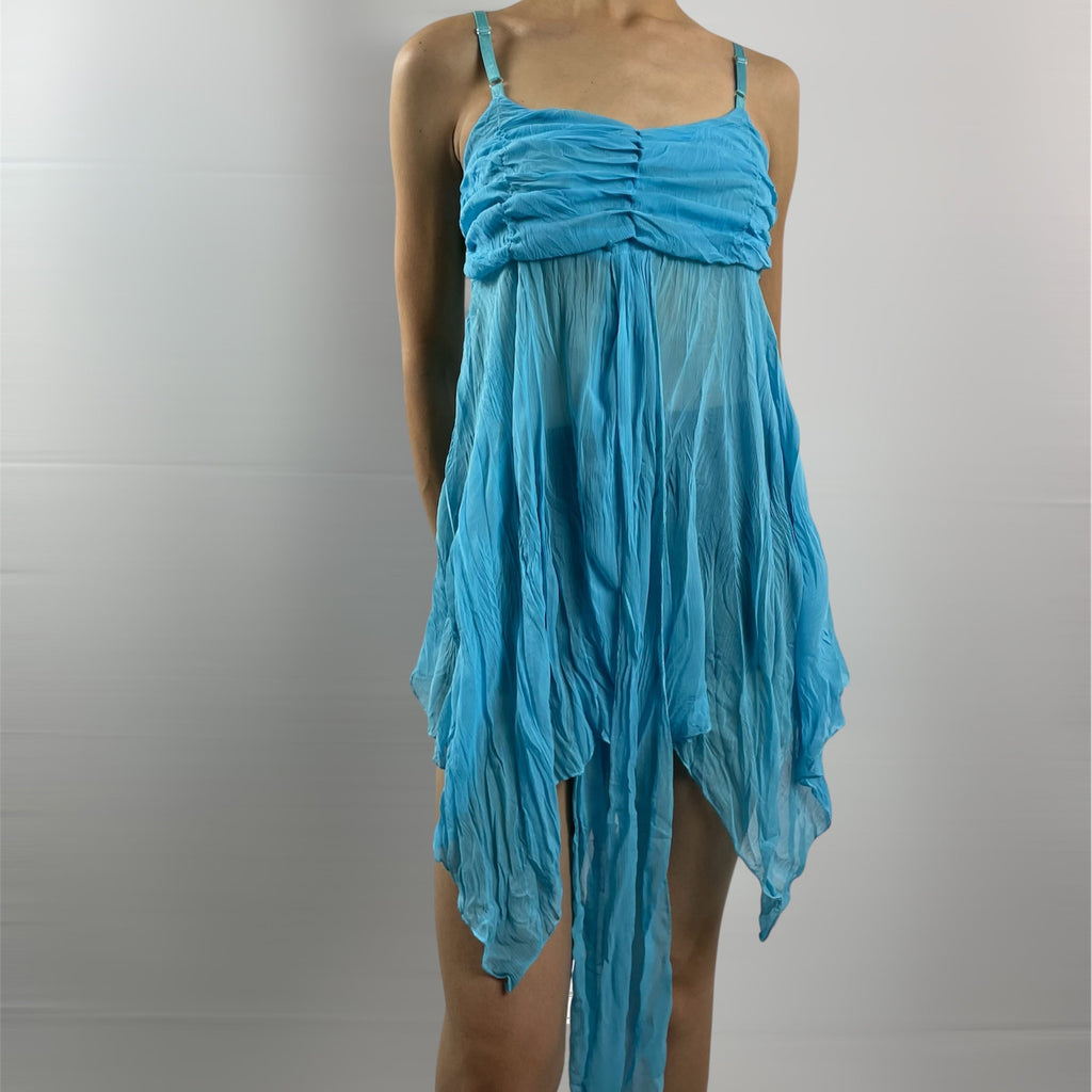 Electric Sky Handkerchief Hem Dress / Top