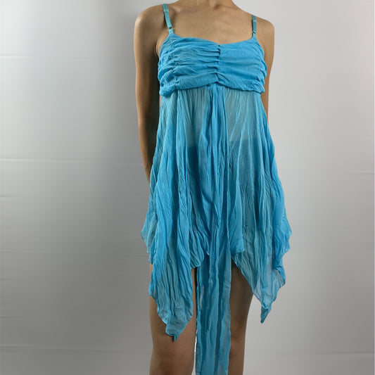 Electric Sky Handkerchief Hem Dress / Top