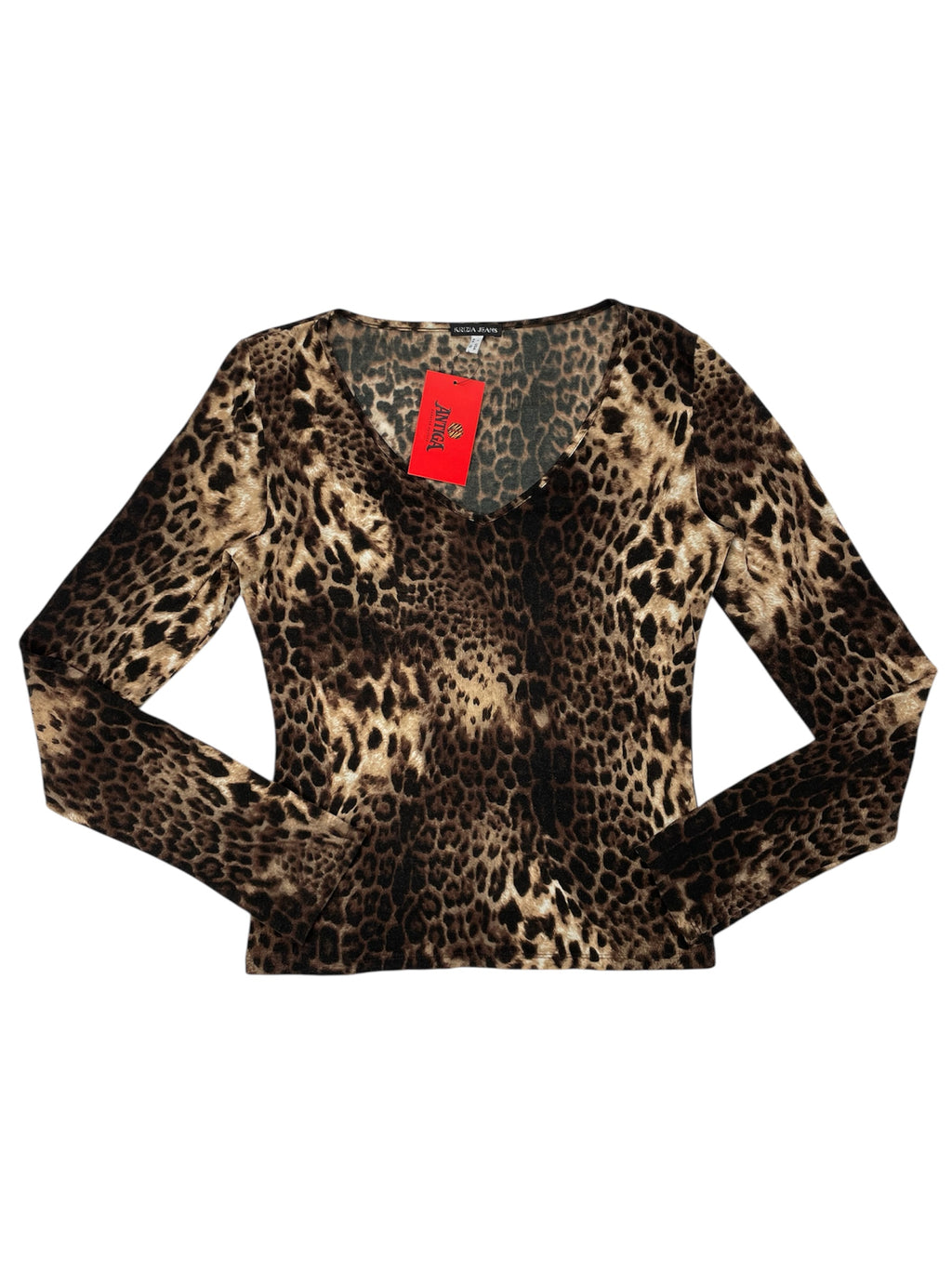 Vintage Krizia Jeans Leopard Print Stretch Top – Y2K (UK 8-10)
