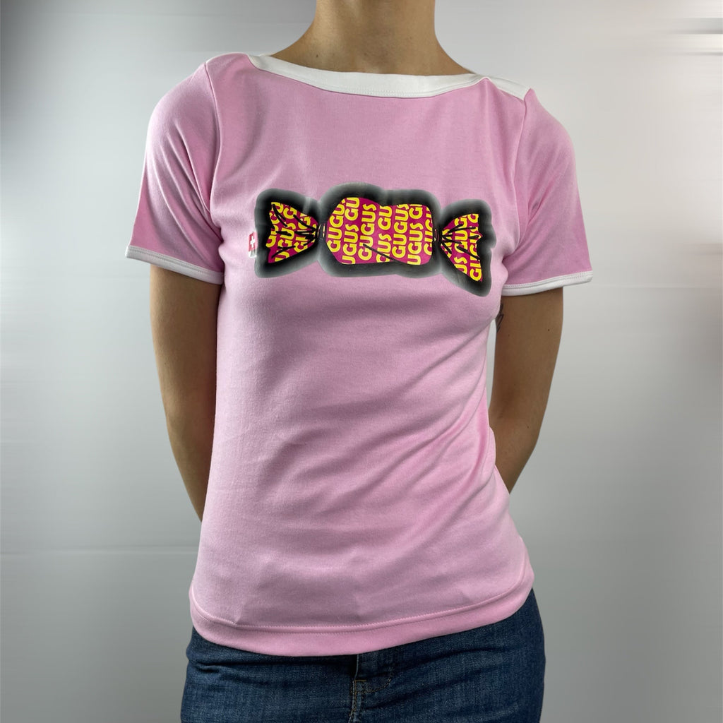 Deadstock Swiss “Gugus” Pink Candy Graphic T-Shirt - UK 8