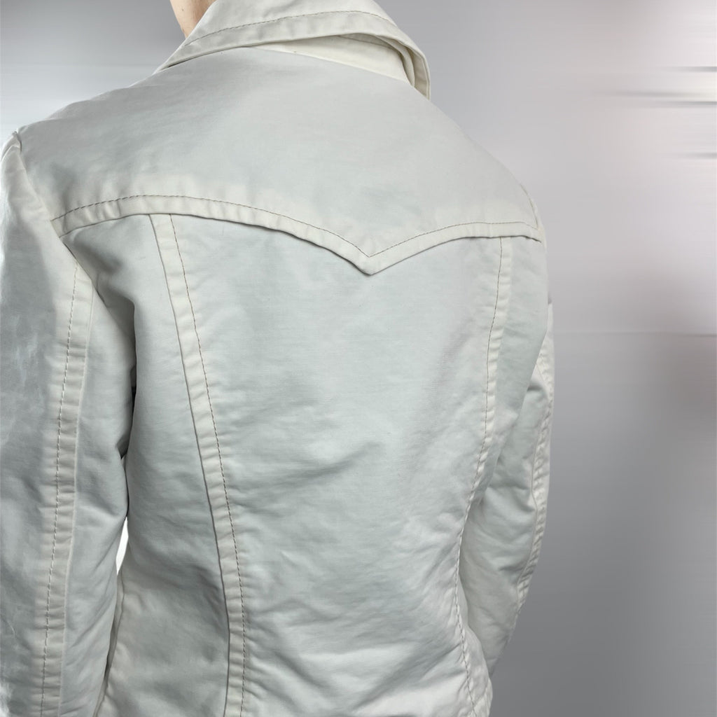 Miss Sixty White Cropped Heart Pocket Blazer Jacket - UK 6-8