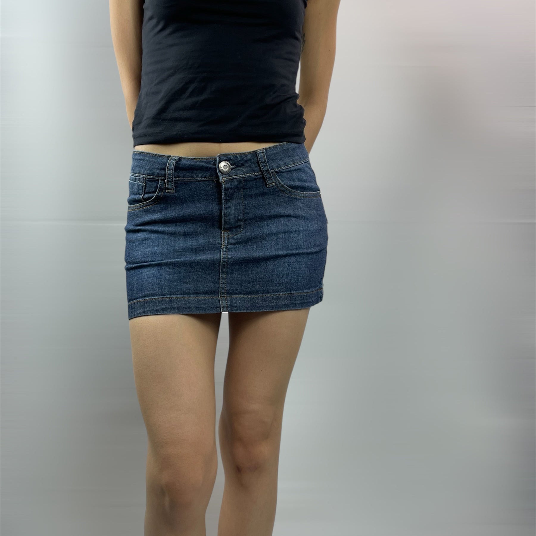 Rock & Soda USA Denim Mini Skirt - UK 6 - Y2K Style