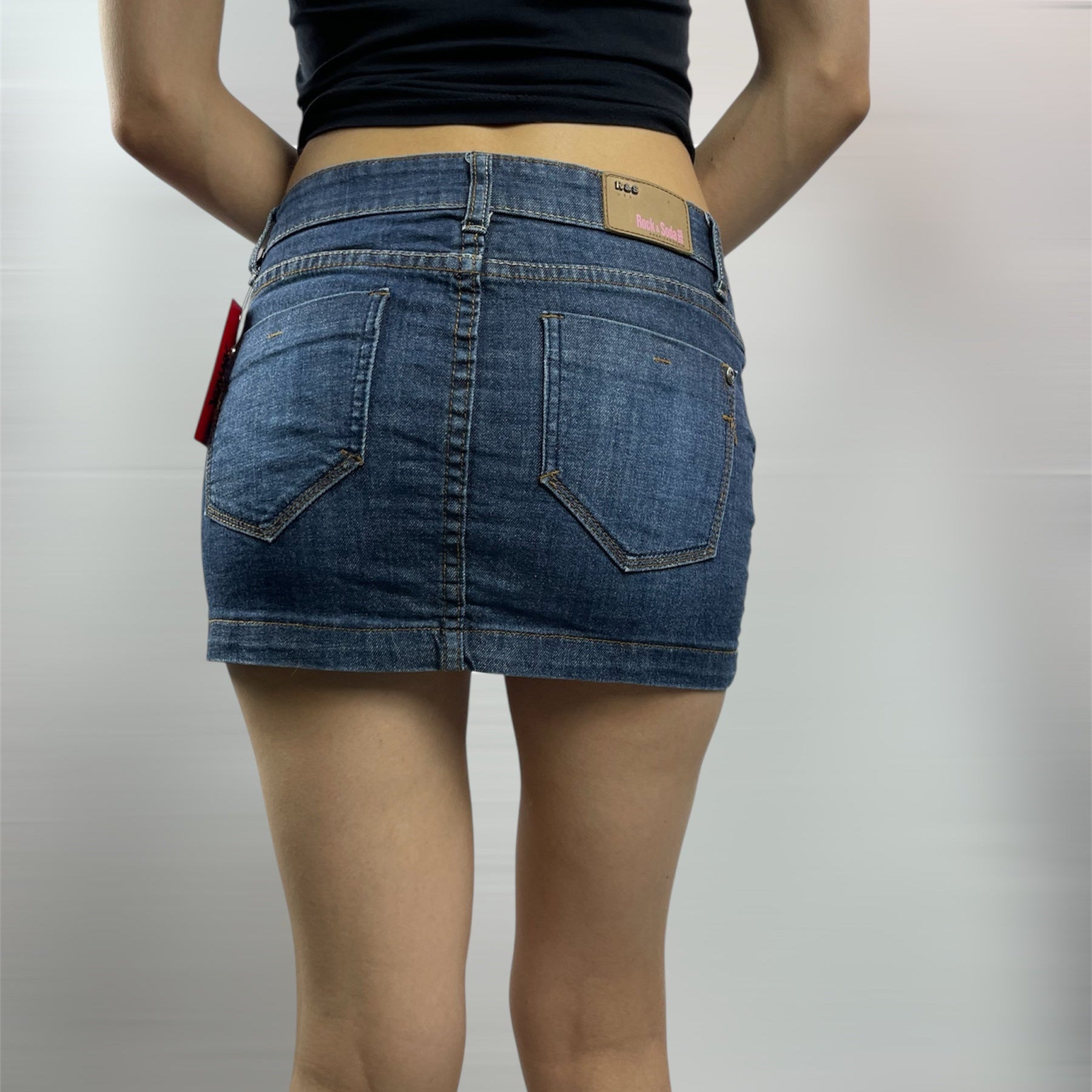 Rock & Soda USA Denim Mini Skirt - UK 6 - Y2K Style