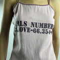 Y2K “GIRLS NUMBERS” Graphic Cami – Dusty Mauve – 6 (XS)