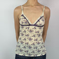 Tezenis Made-in-Italy Floral Lace Cami - Cream/Purple (Best Fit UK 6)