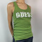 Y2K GUESS Sequin Logo Lace-Up Tank – Olive Green (8-10)