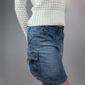 Vintage Quebramar Denim Cargo Mini Skirt Y2K Utility Style | UK 8
