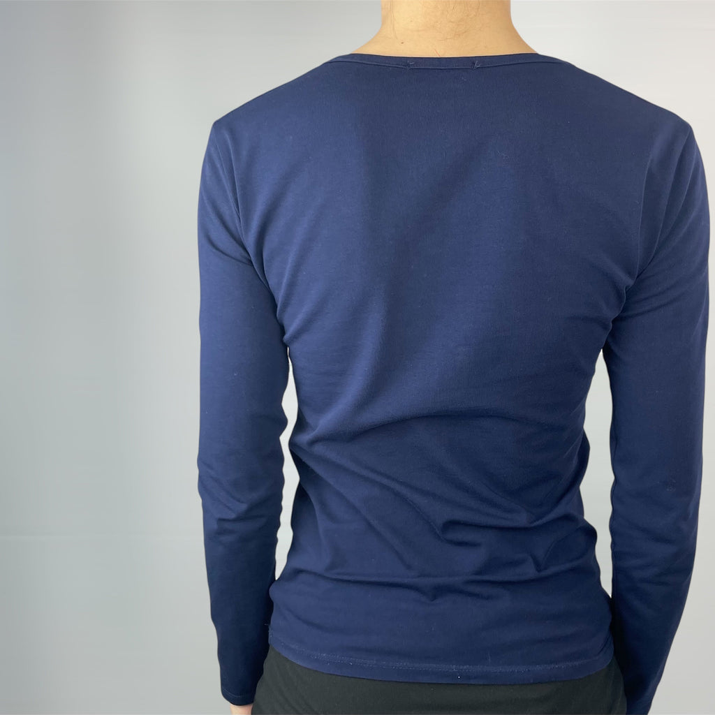 Y2K Monella Vagabonda SNOB Navy Sequin Logo Top | UK 8